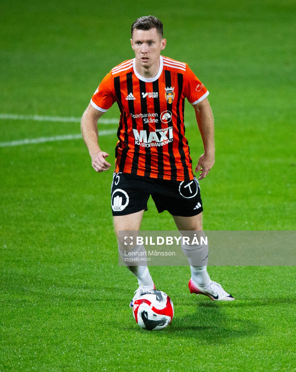 Kristianstads Viktor Agardius i matchen i division 2 mellan