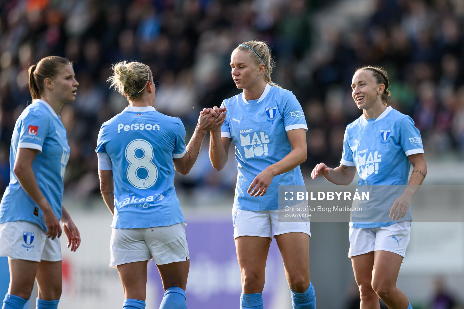 Malmö FFs Katariina Kosola, Mia Persson, Nellie Lilja och