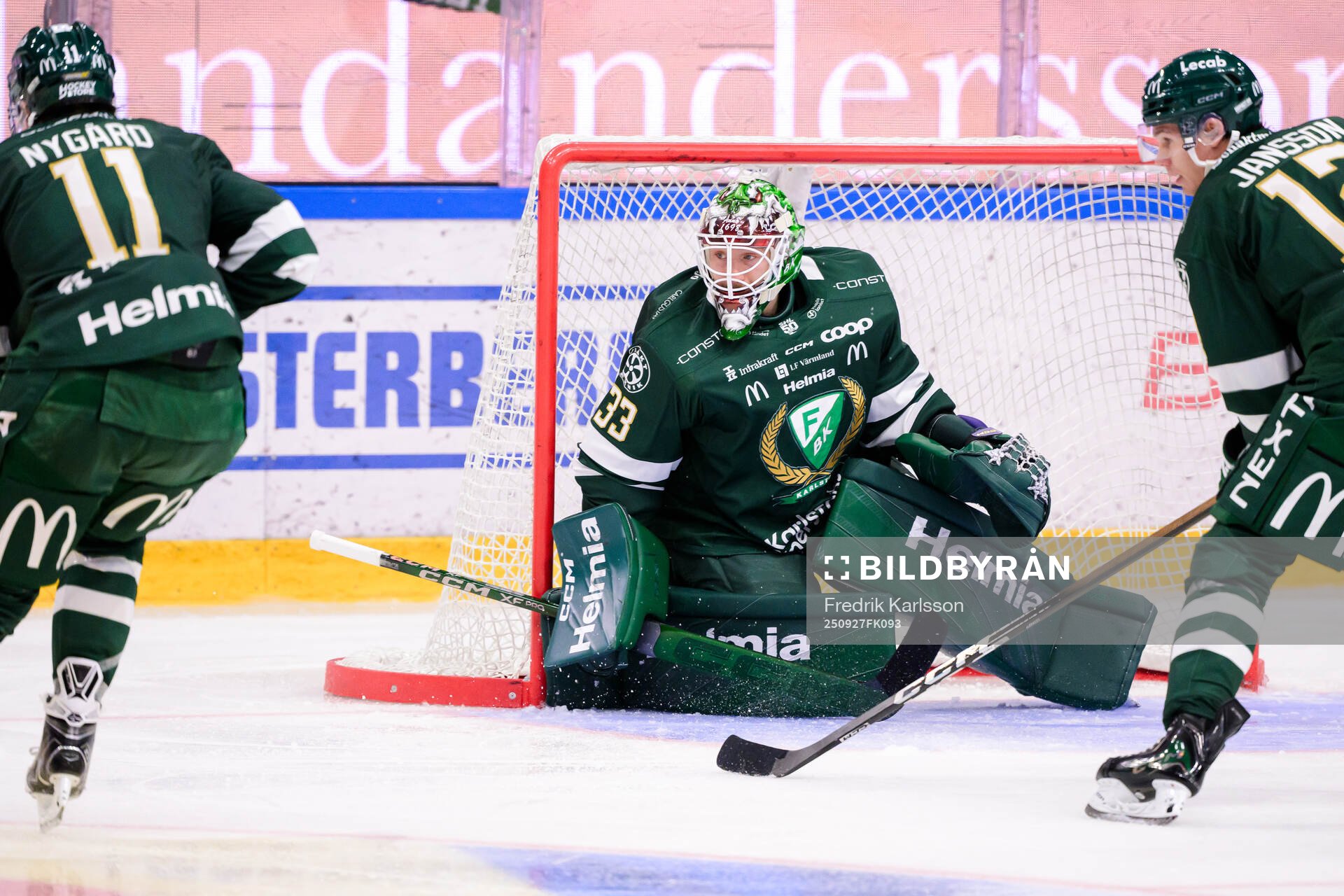 Färjestads målvakt Emil Larmi
