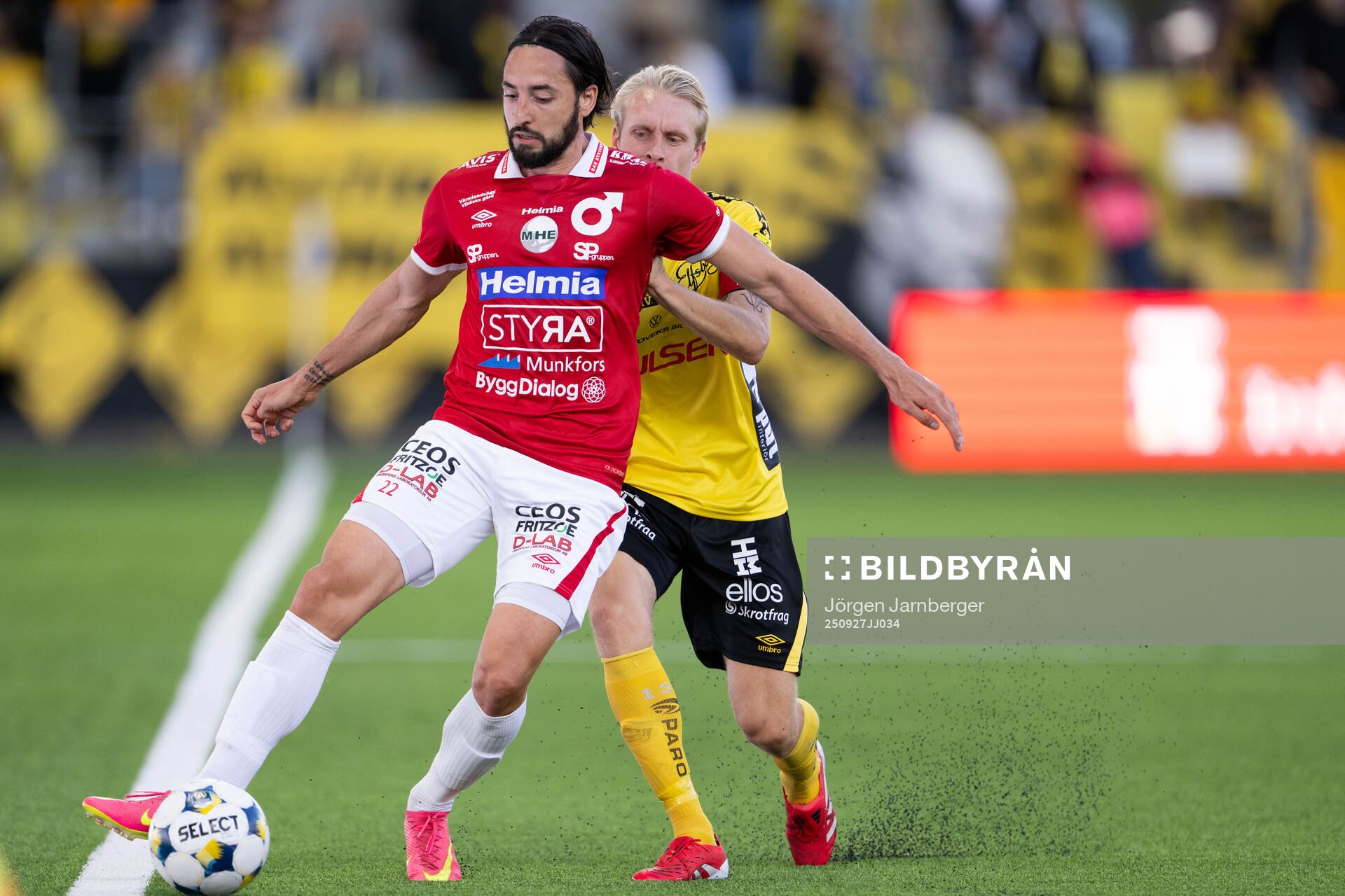 Degerfors Dijan Vukojevic och Elfsborgs Johan Larsson