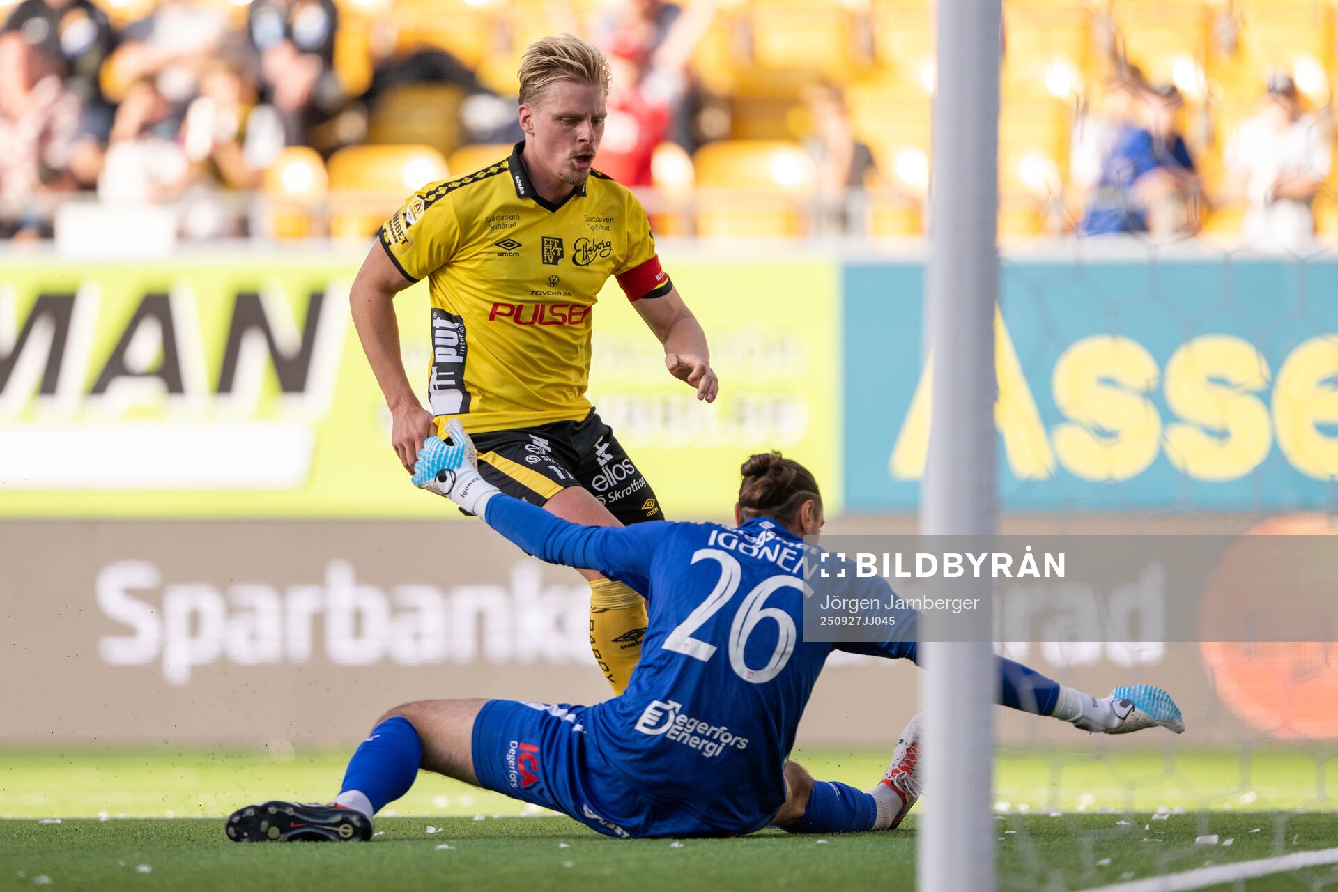 Elfsborgs Per Frick gör 1-2 bakom Degerfors målvakt