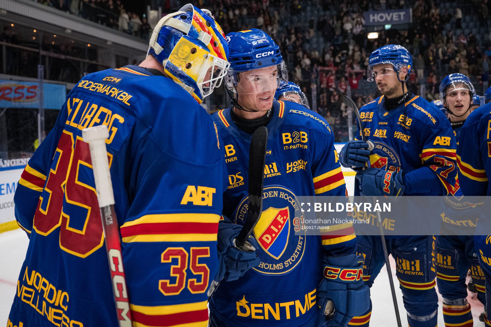 Djurgårdens målvakt Magnus Hellberg och Gustav Lindström