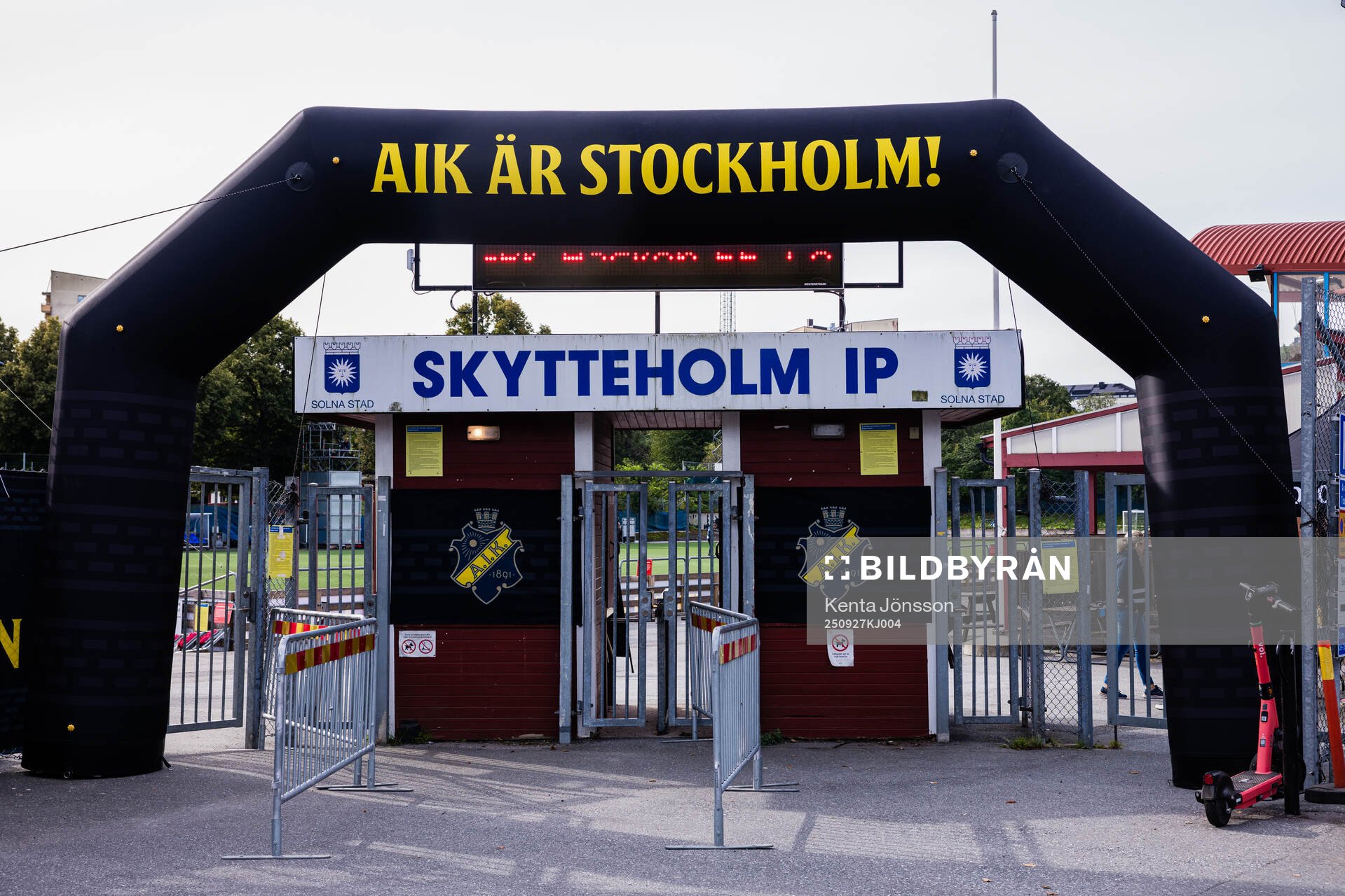 Huvudentrén till Skytteholms IP
