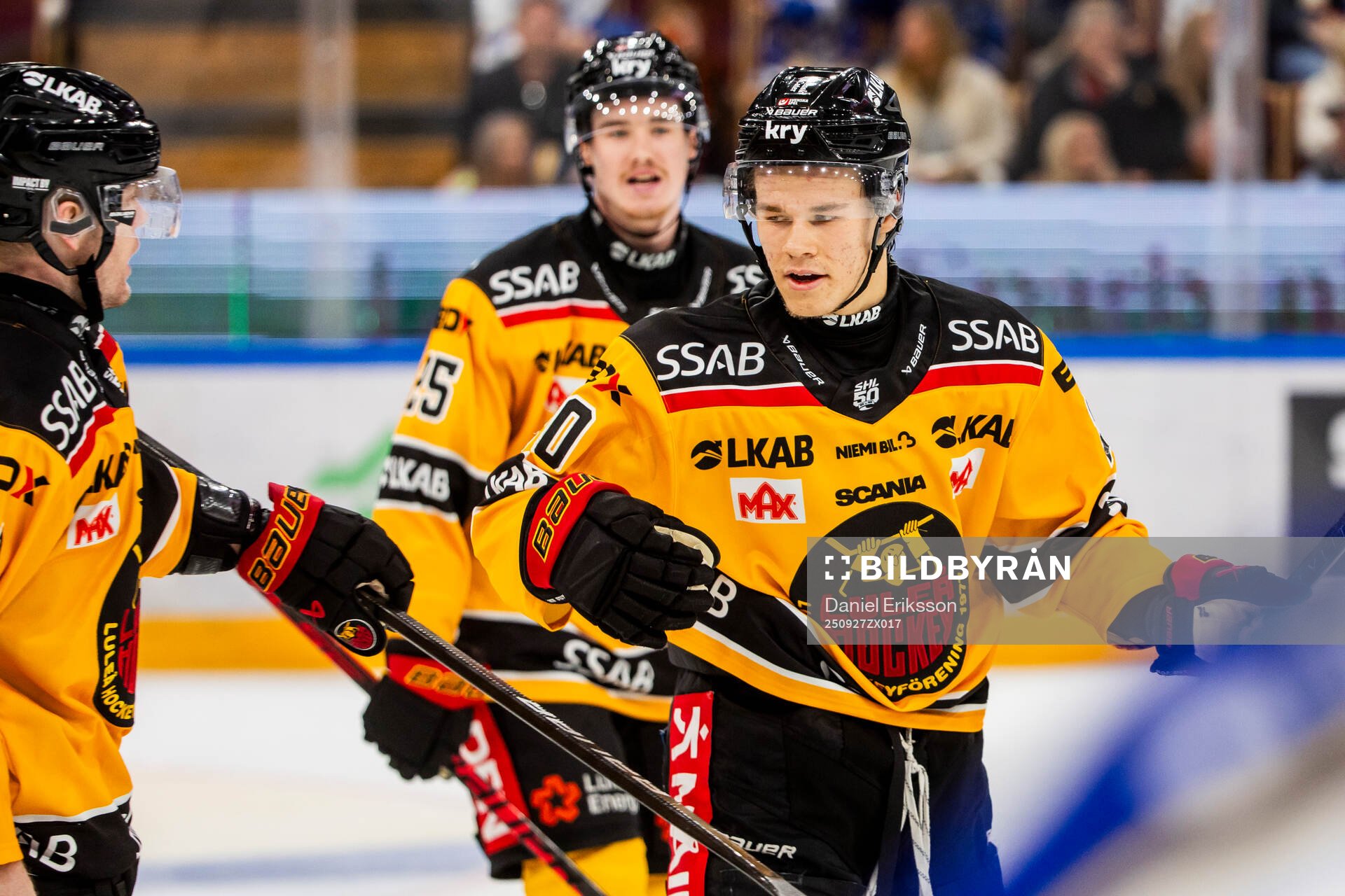 Luleås Casper Juustovaara Karlsson jublar