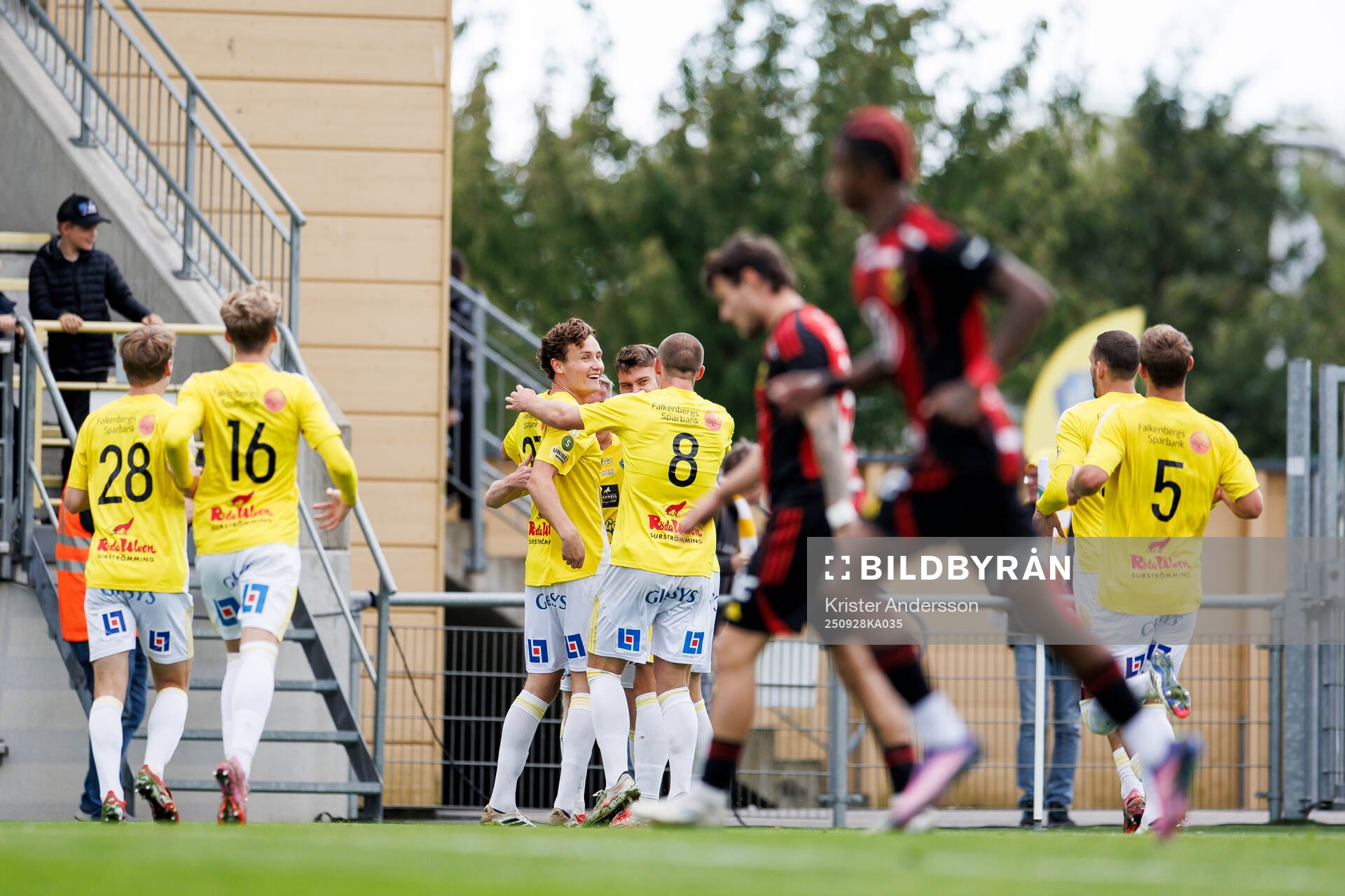 Falkenbergs spelare jublar