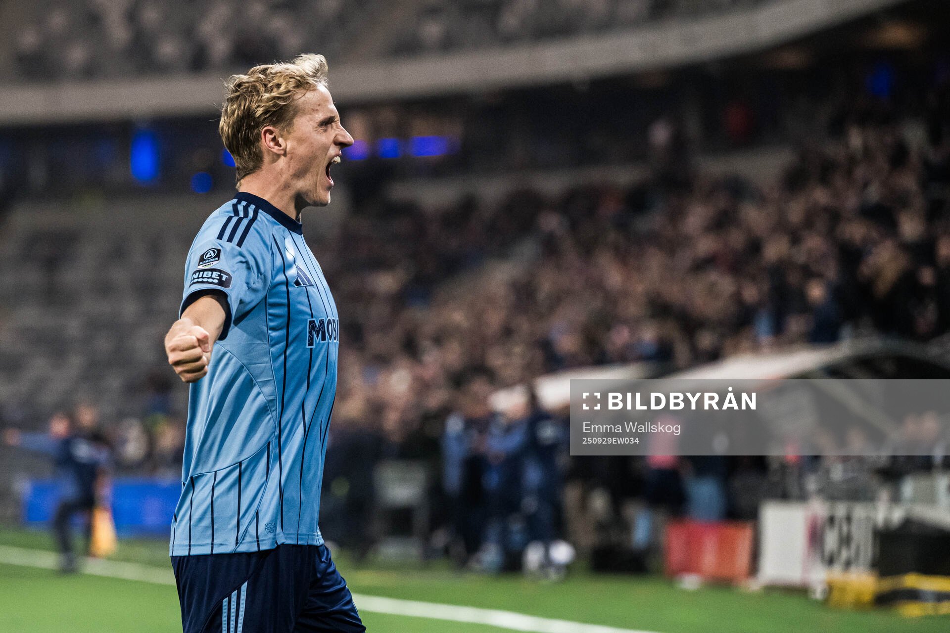 Djurgårdens Jeppe Møldrup Okkels jublar