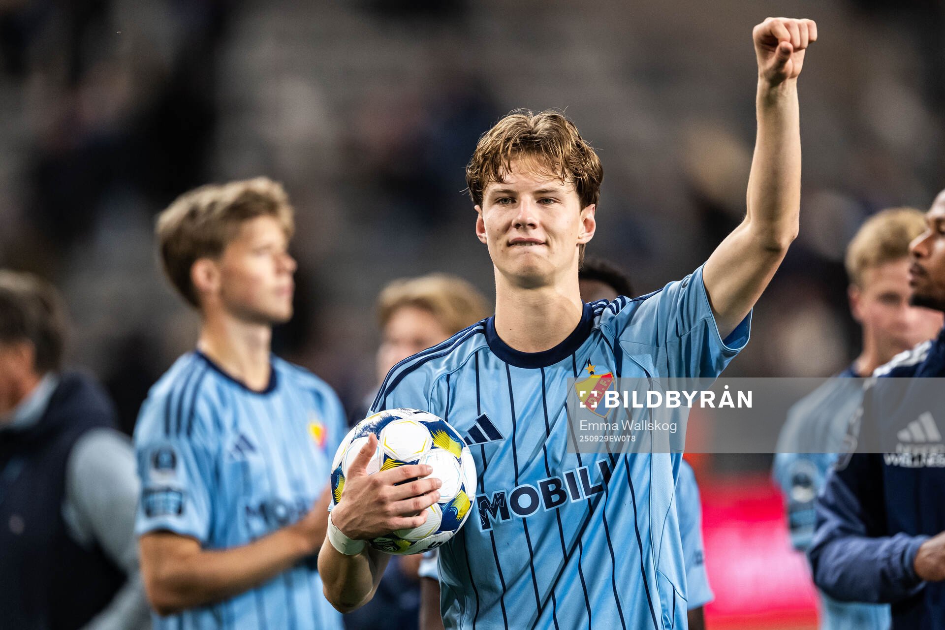 Djurgårdens August Priske Flyger jublar