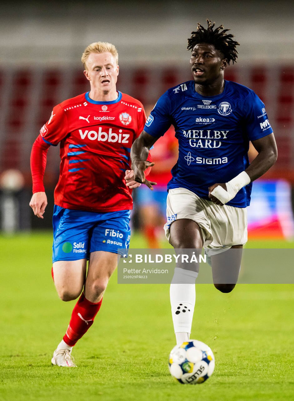 Helsingborgs Oscar Aga och Trelleborgs Abel Ogwuche