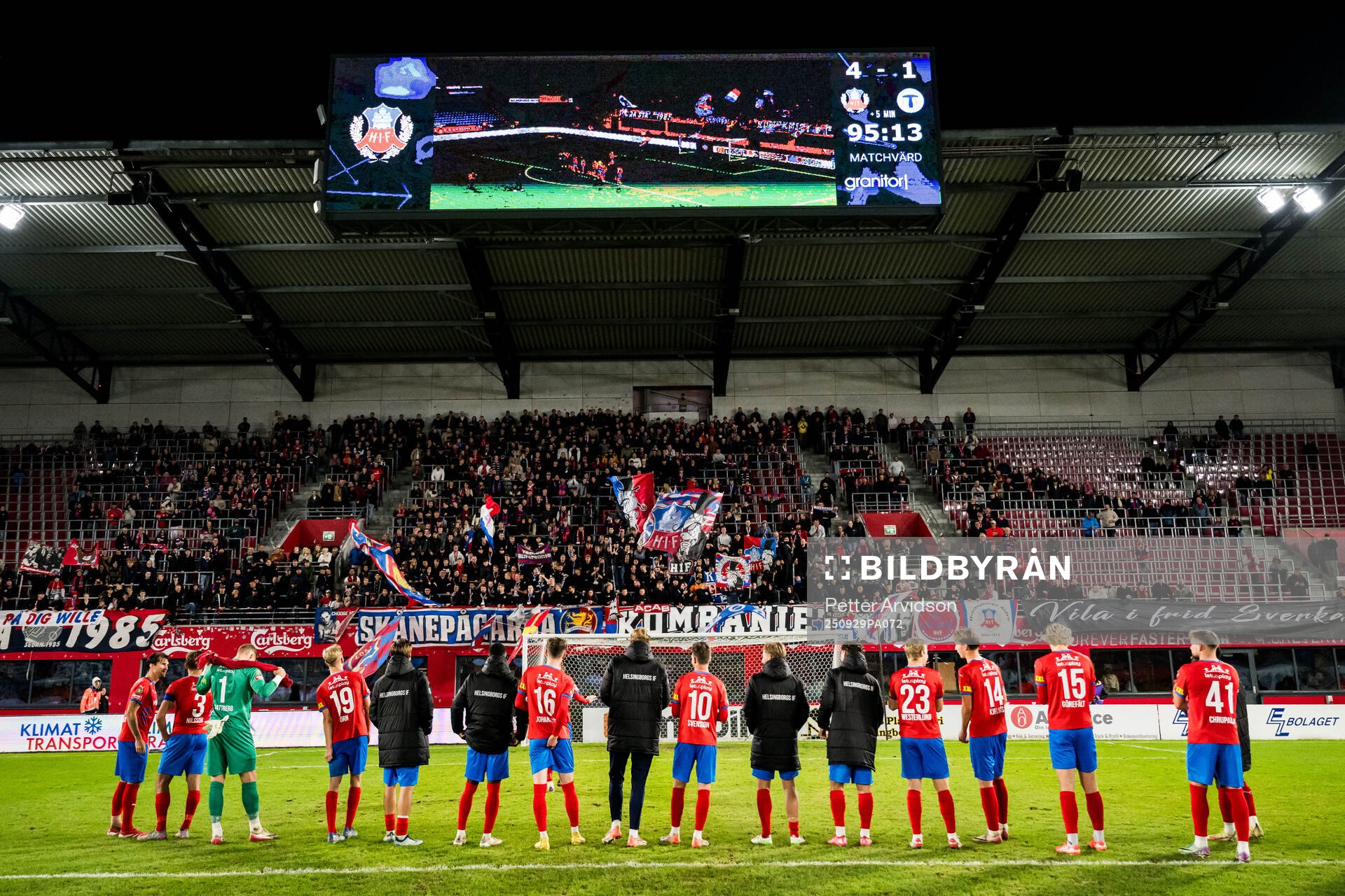 Helsingborgs spelare jublar