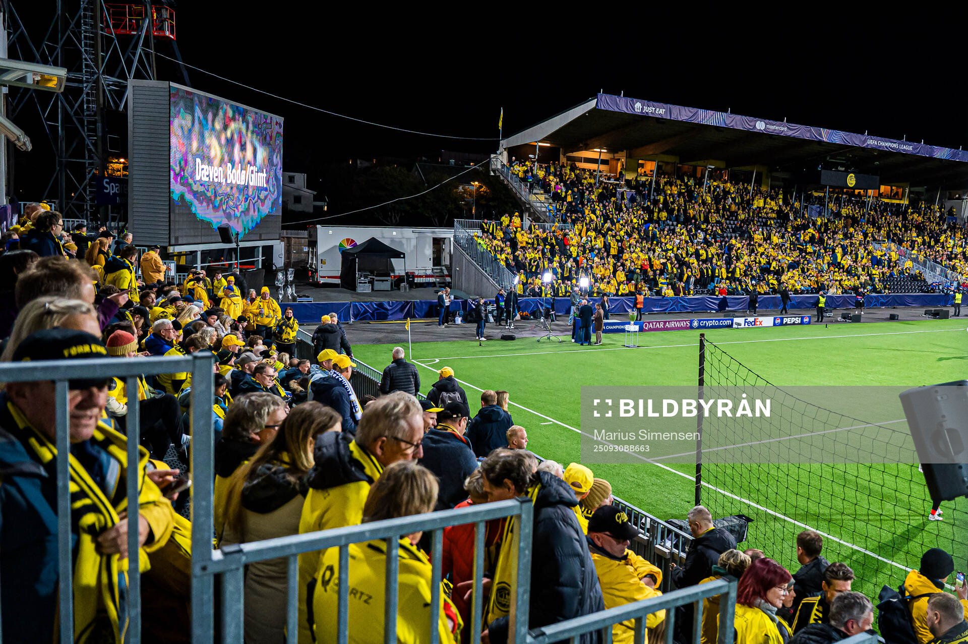 Spectators in the stands