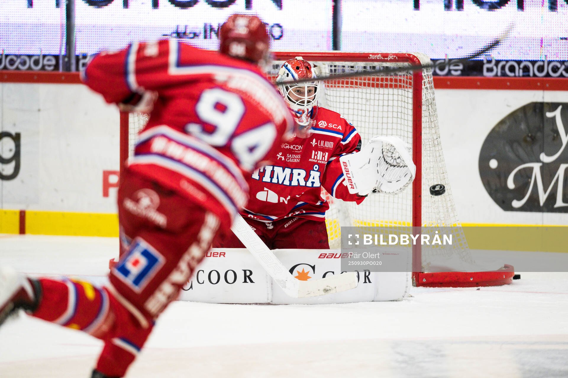 Timrås målvakt Tim Juel och Sebastian Hartmann