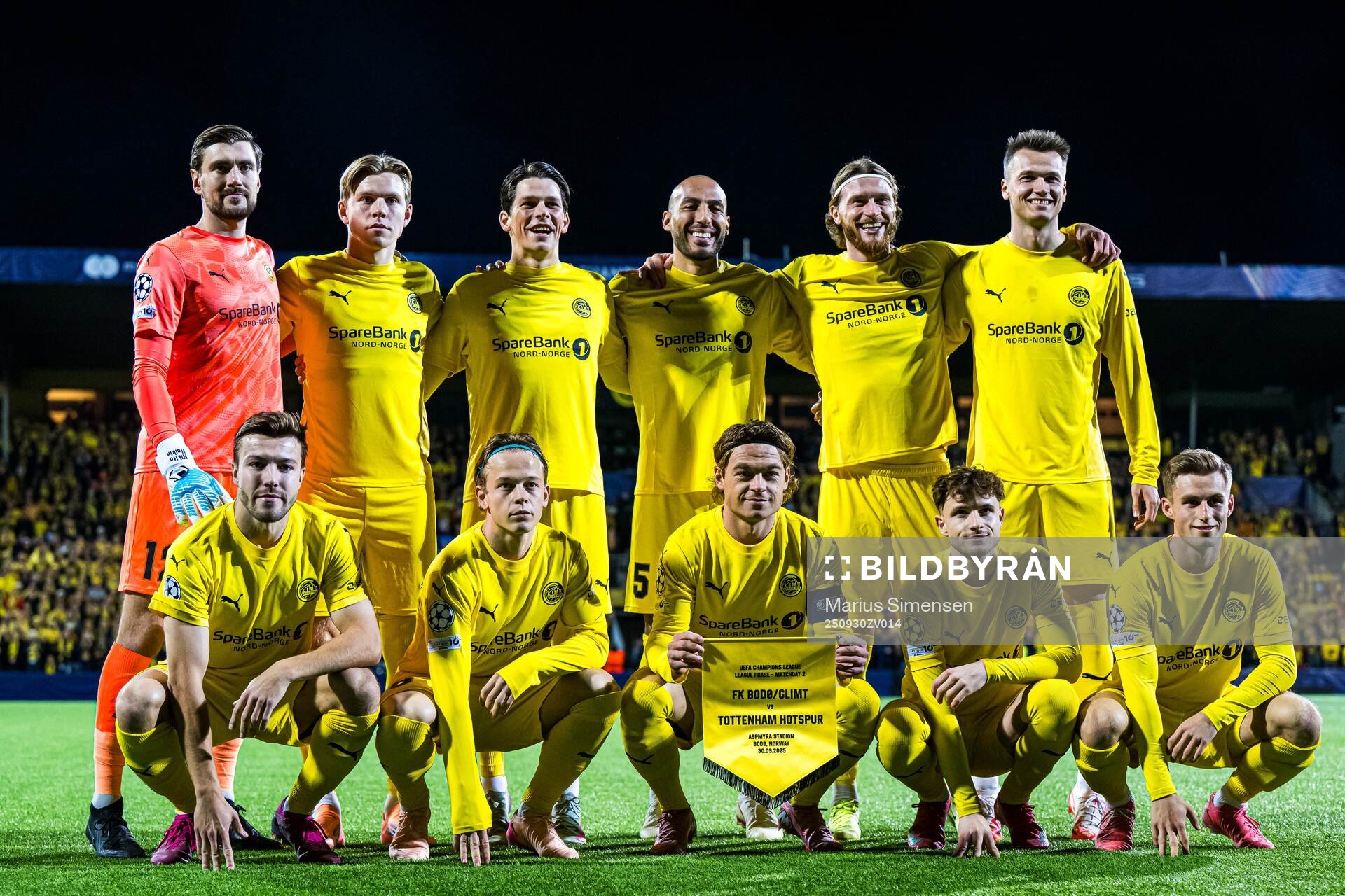 The starting eleven of Bodø/Glimt, from the top left;
