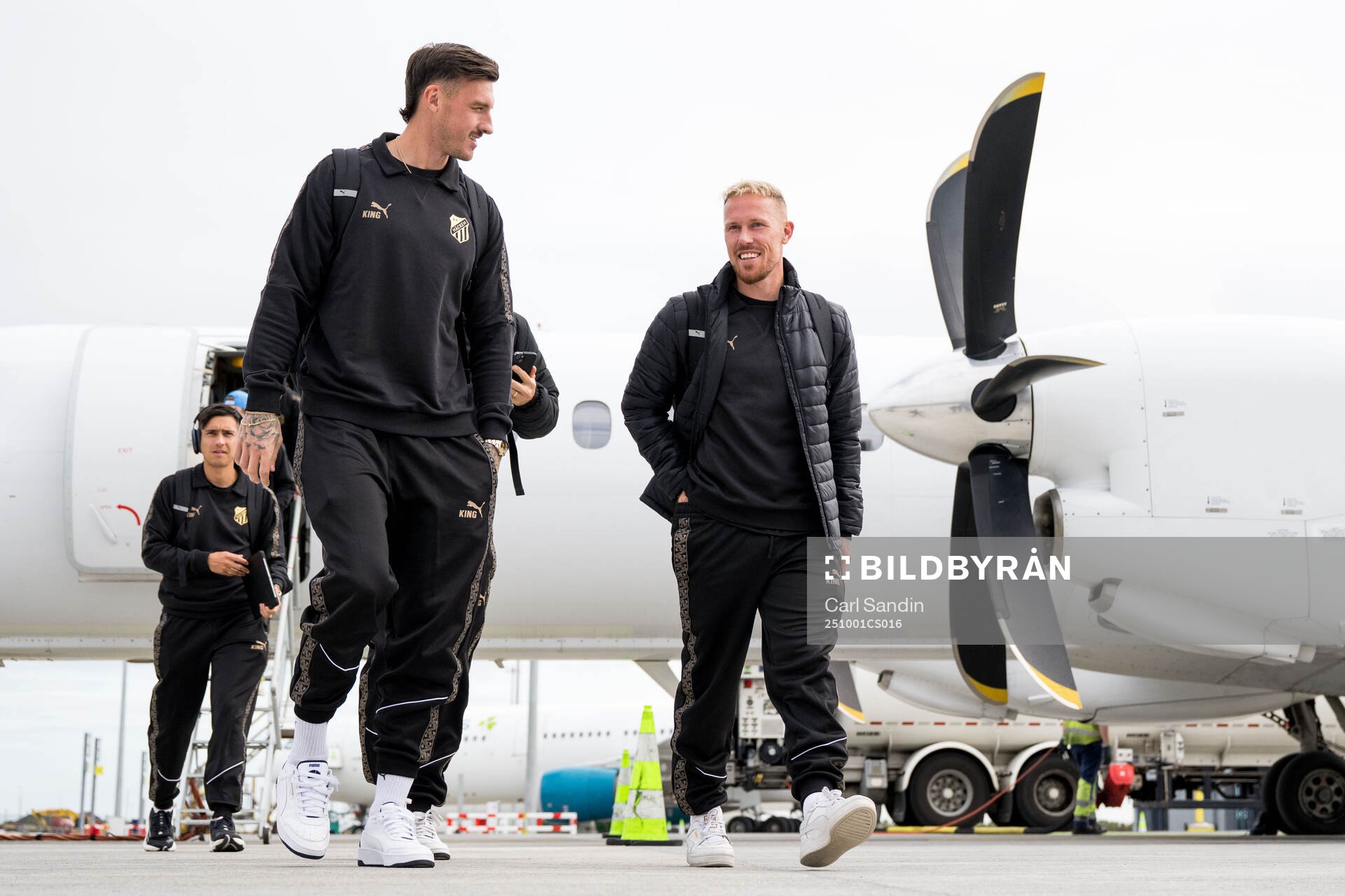 Goalkeeper Andreas Linde and Mikkel Rygaard Jensen