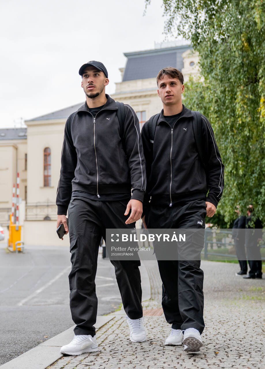 Andrej Djuric and Kenan Busuladzic of Malmö FF arrives at