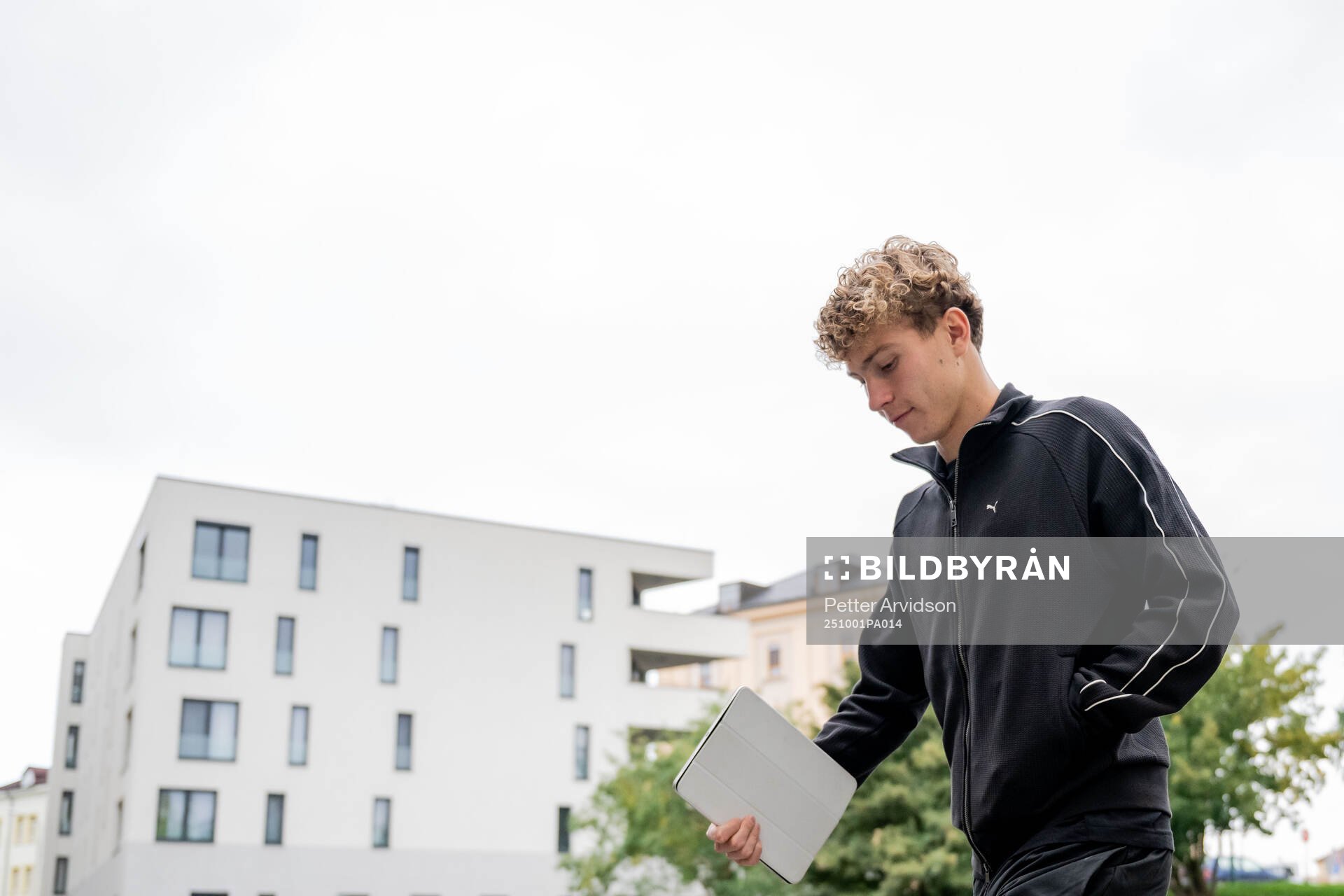 Hugo Bolin of Malmö FF arrives at the hotel
