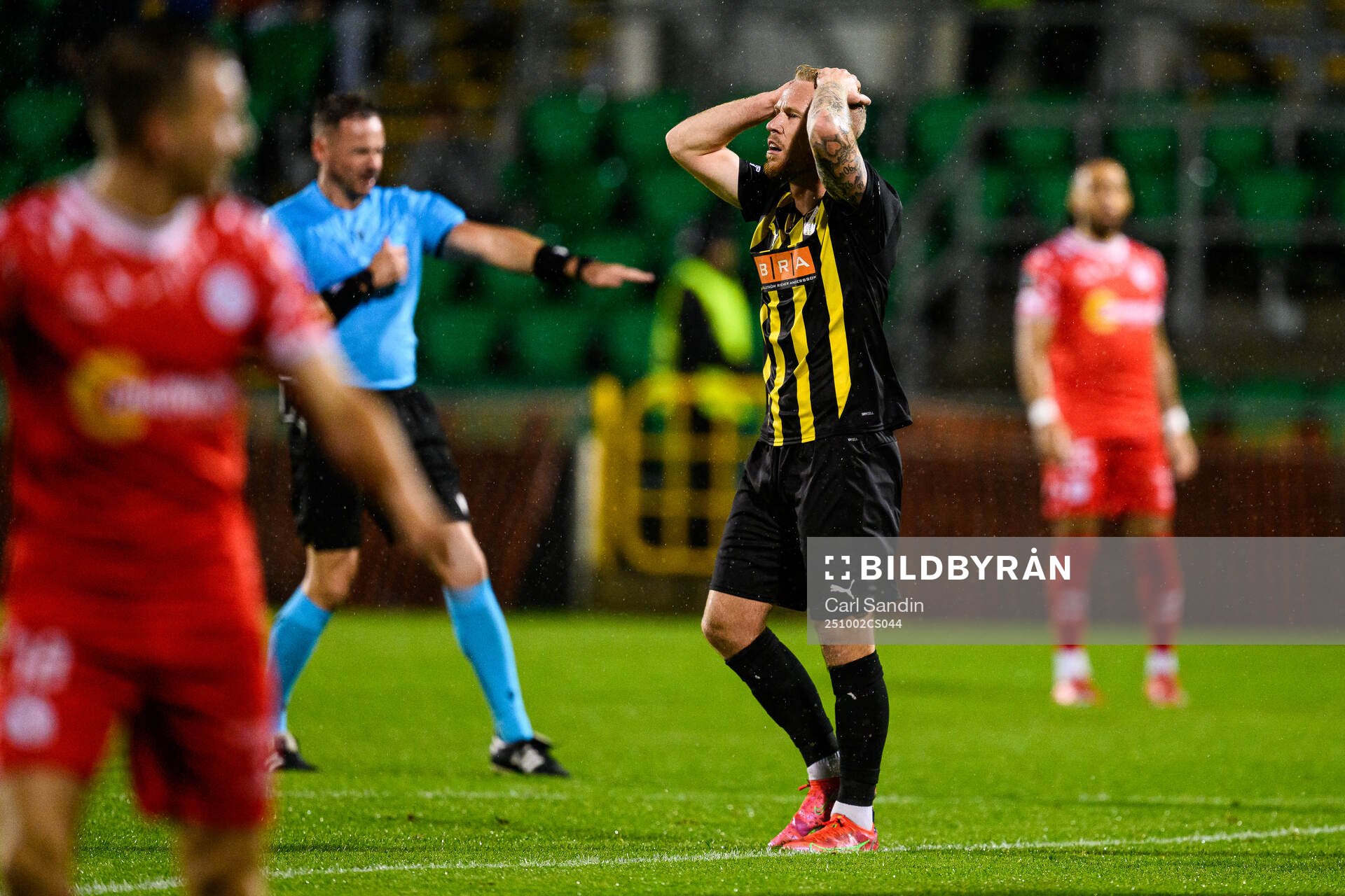 Mikkel Rygaard Jensen of Häcken looks dejected