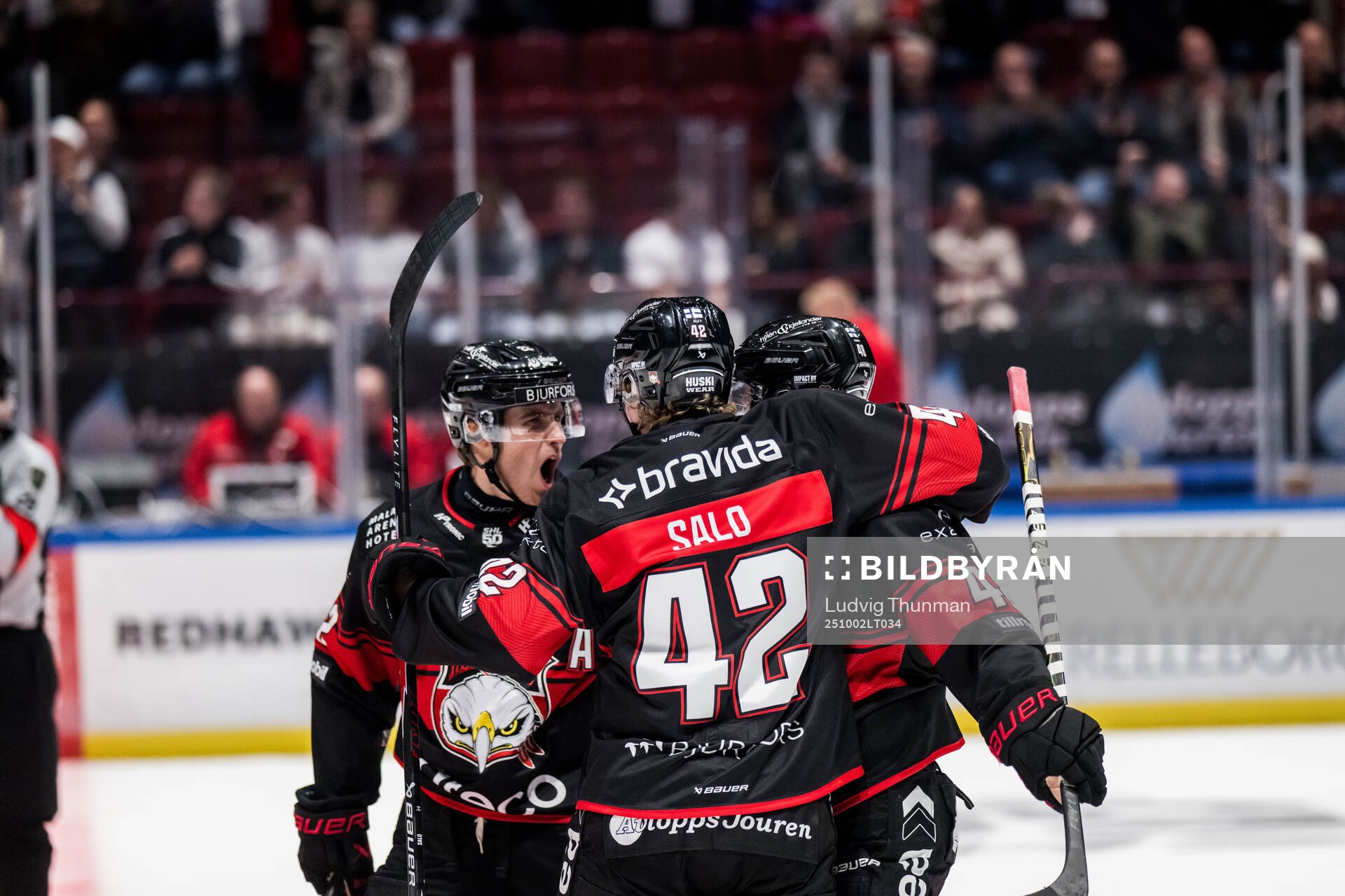 Malmö Redhawks spelare jublar