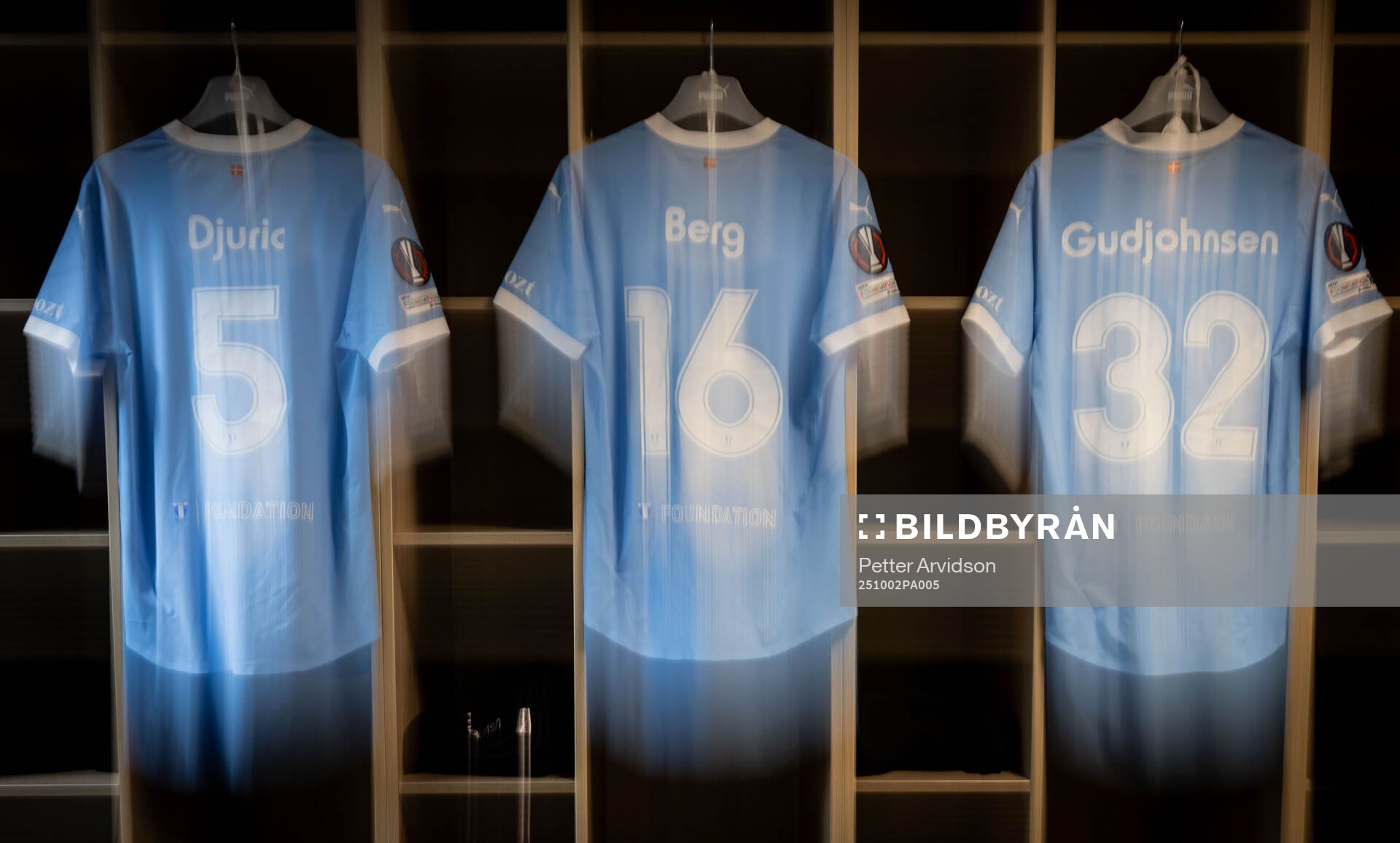 The kits of Andrej Djuric, Oliver Berg and Daniel