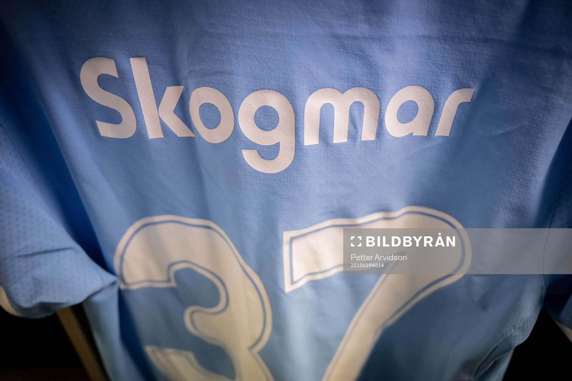 The kit of Adrian Skogmar of Malmö FF in the dressing room