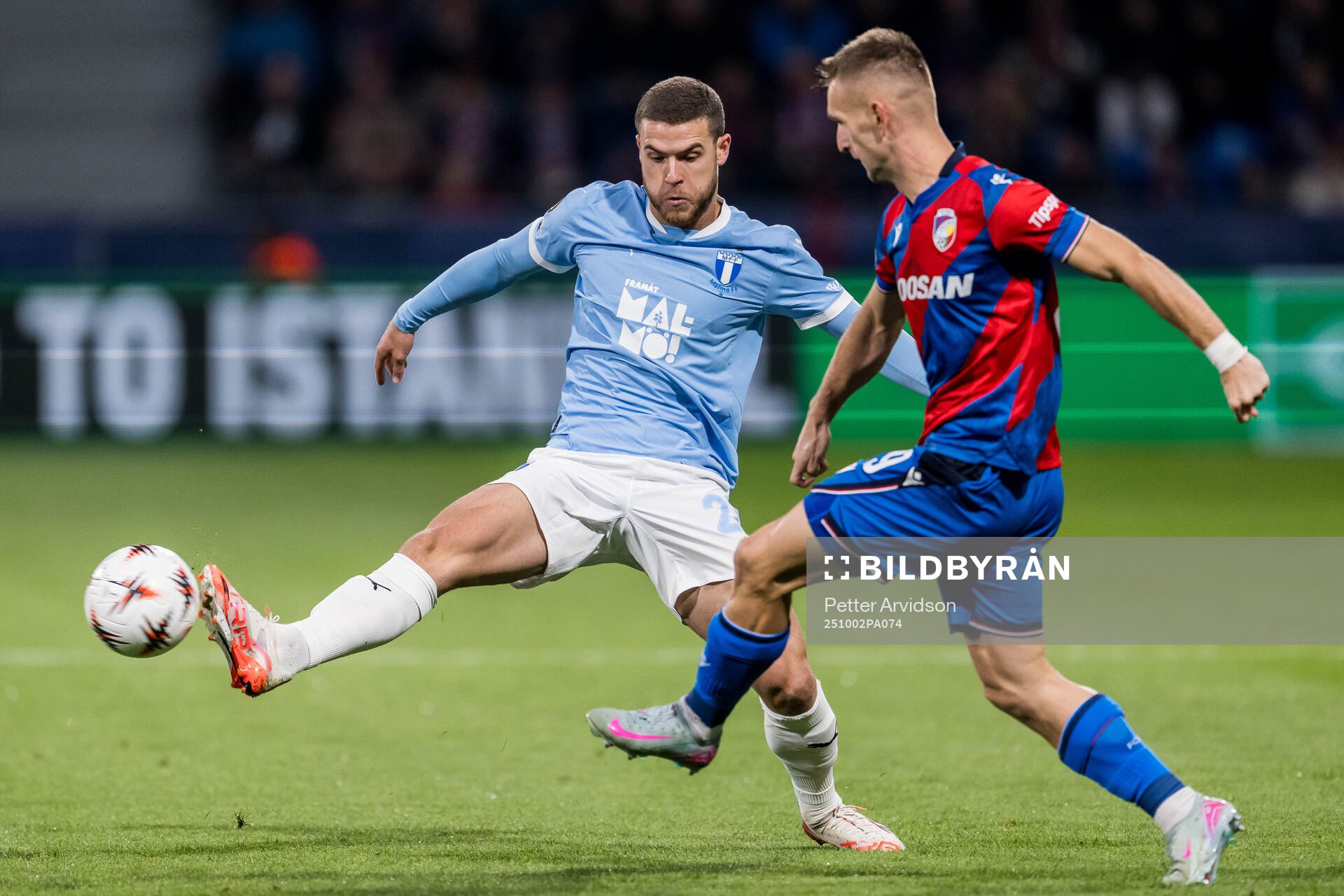 Gabriel Busanello of Malmö FF and Amar Memic of Viktoria