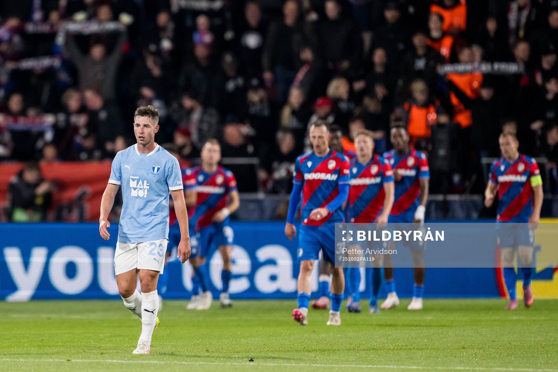 Lasse Berg Johnsen of Malmö FF looks dejected