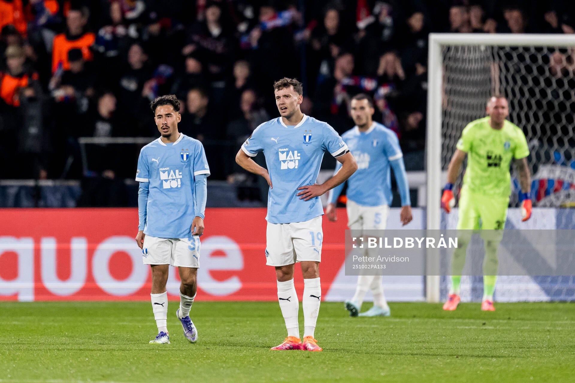 Adrian Skogmar and Colin Rösler of Malmö FF looks dejected