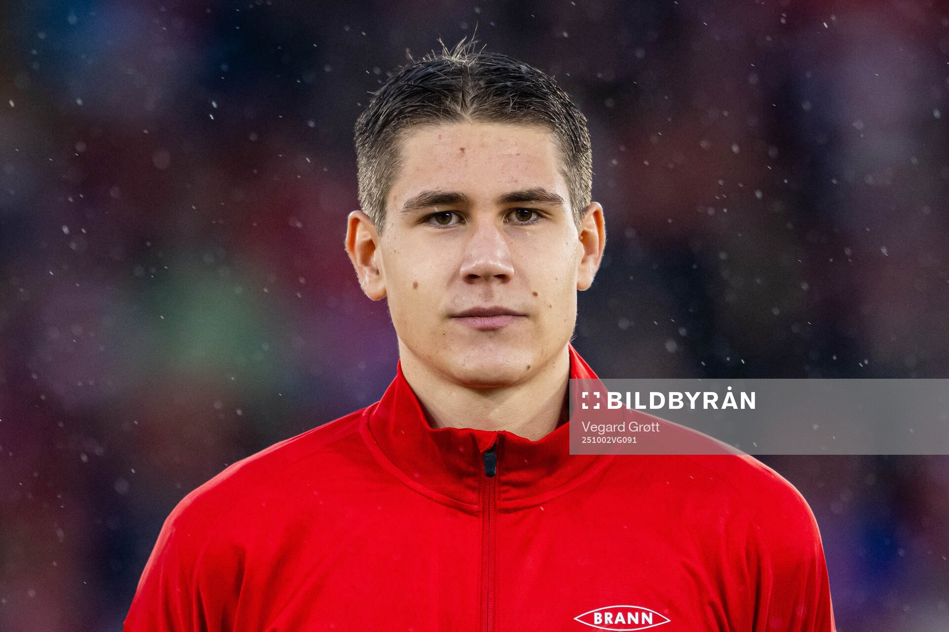 Eivind Helland of Brann line up