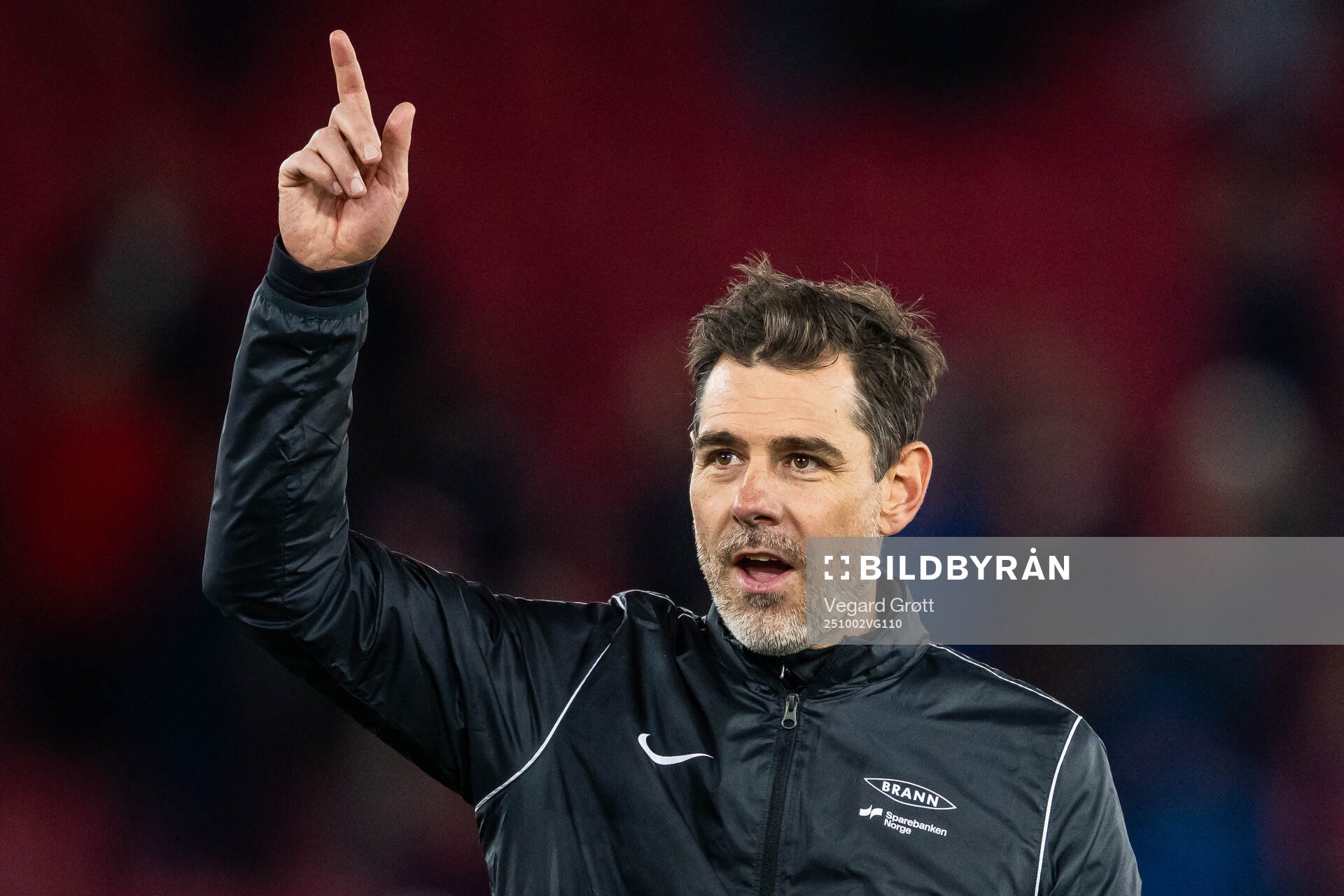 Freyr Alexandersson, head coach of Brann, celebrates