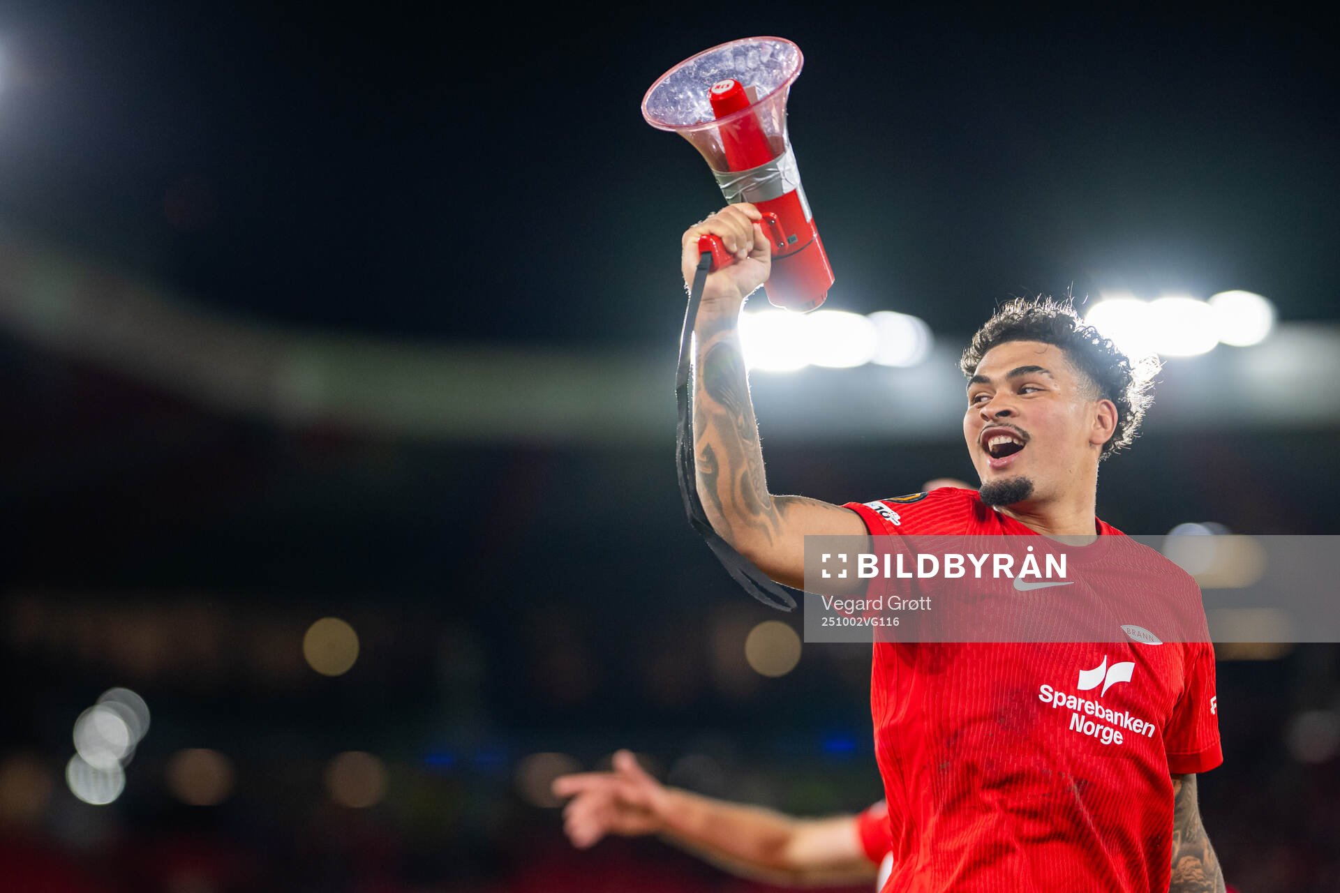 Noah Holm of Brann celebrates