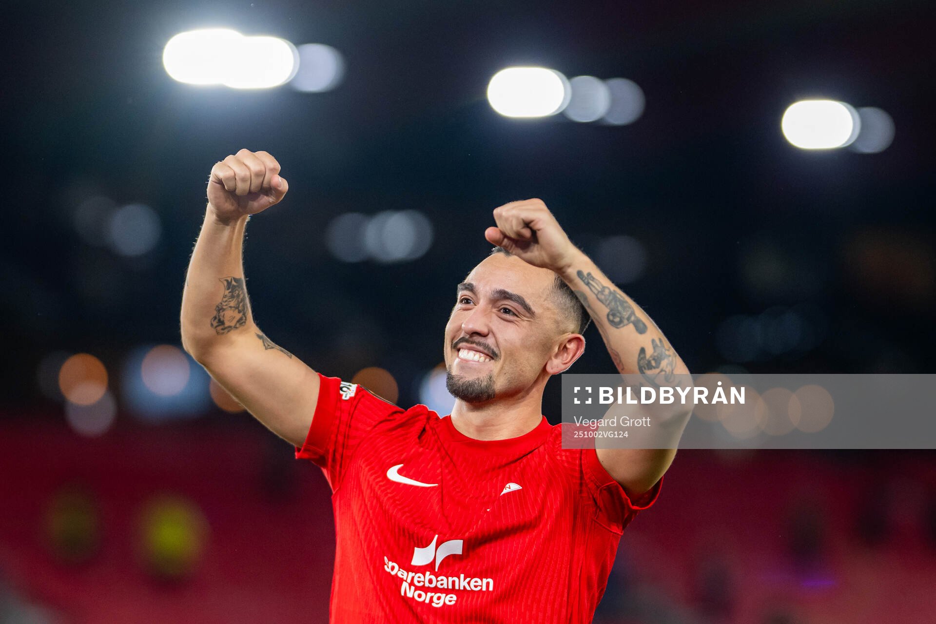 Niklas Castro of Brann celebrates