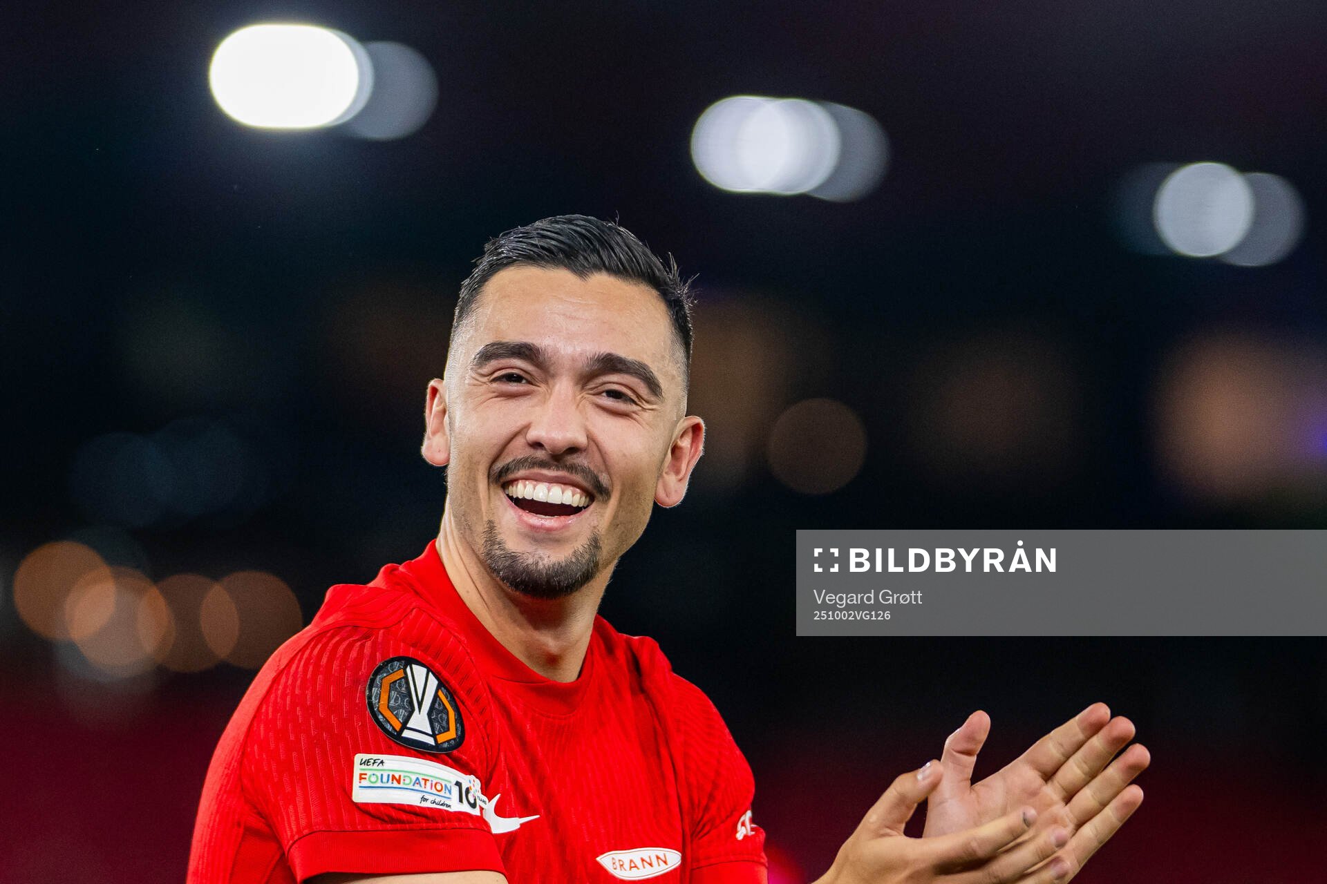 Niklas Castro of Brann celebrates
