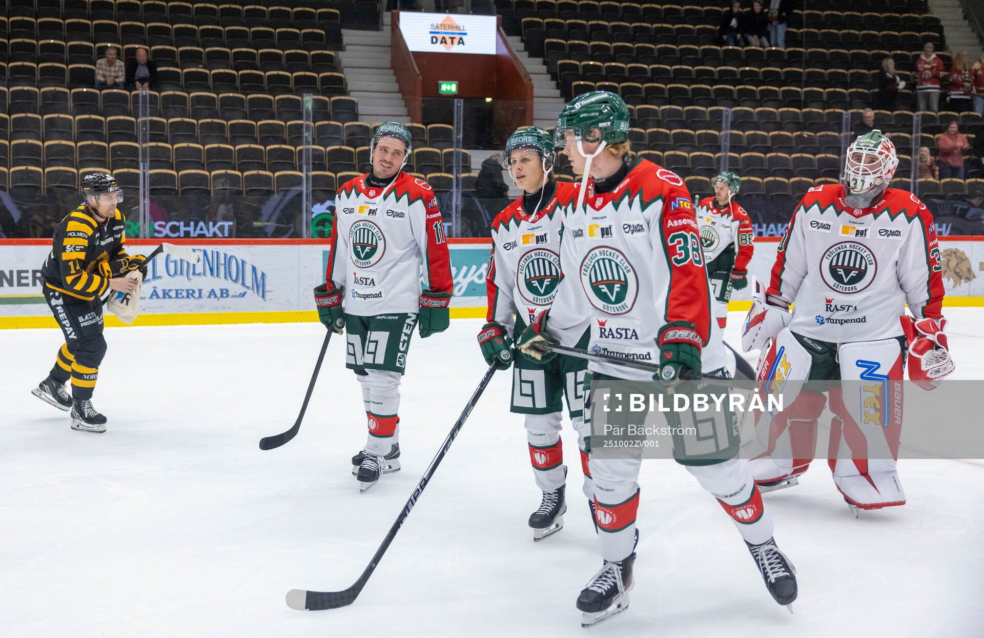 Frölundas Max Lindholm, Ivar Stenberg, Oskar Wahlberg och