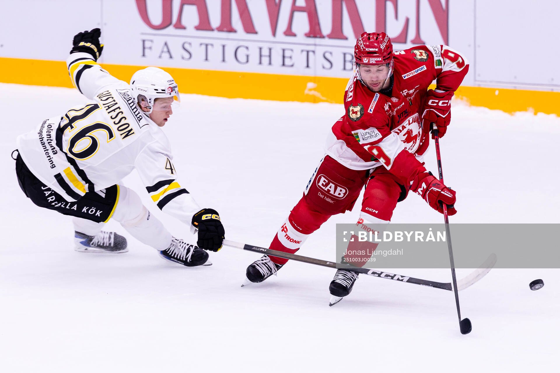 AIKs Viggo Gustafsson och Troja/Ljungbys Brady Risk
