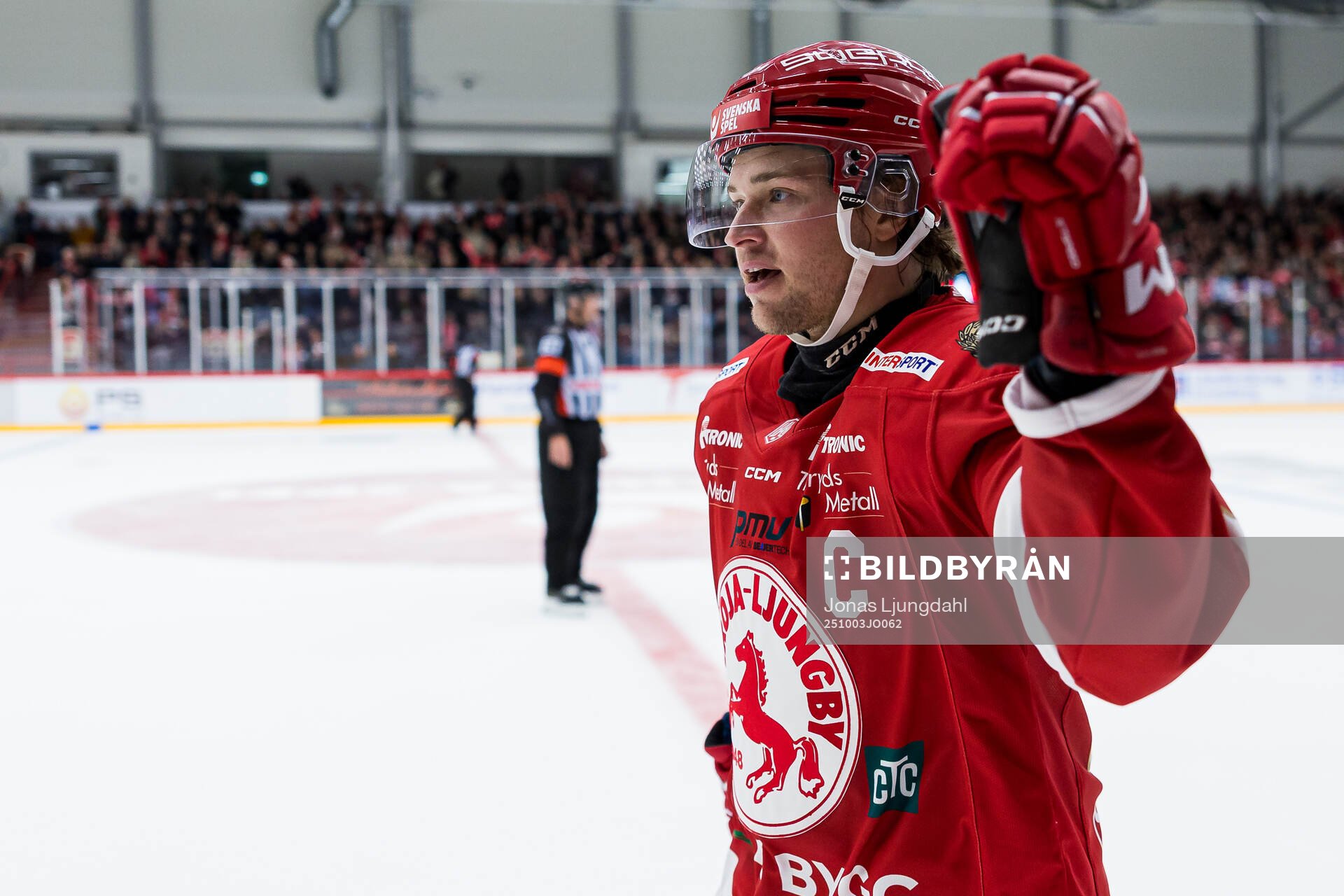 Troja/Ljungbys Dennis Fröland jublar