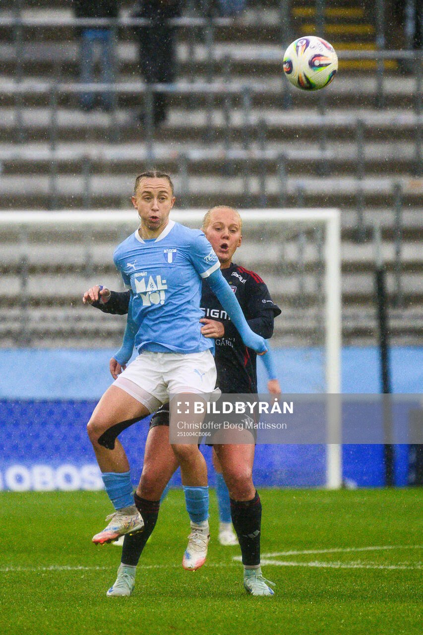 Malmö FFs Miljana Ivanovic och Rosengårds Molly Johansson