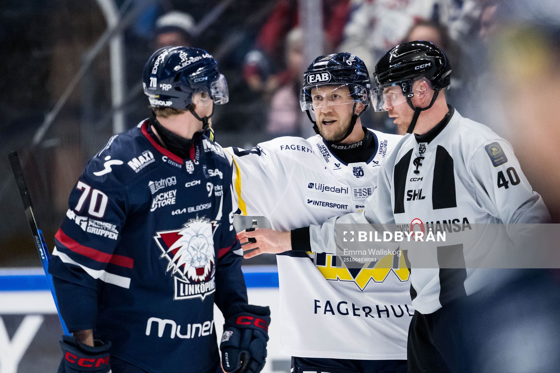 Linköpings Fredrik Karlström, HV71s Olle Alsing och