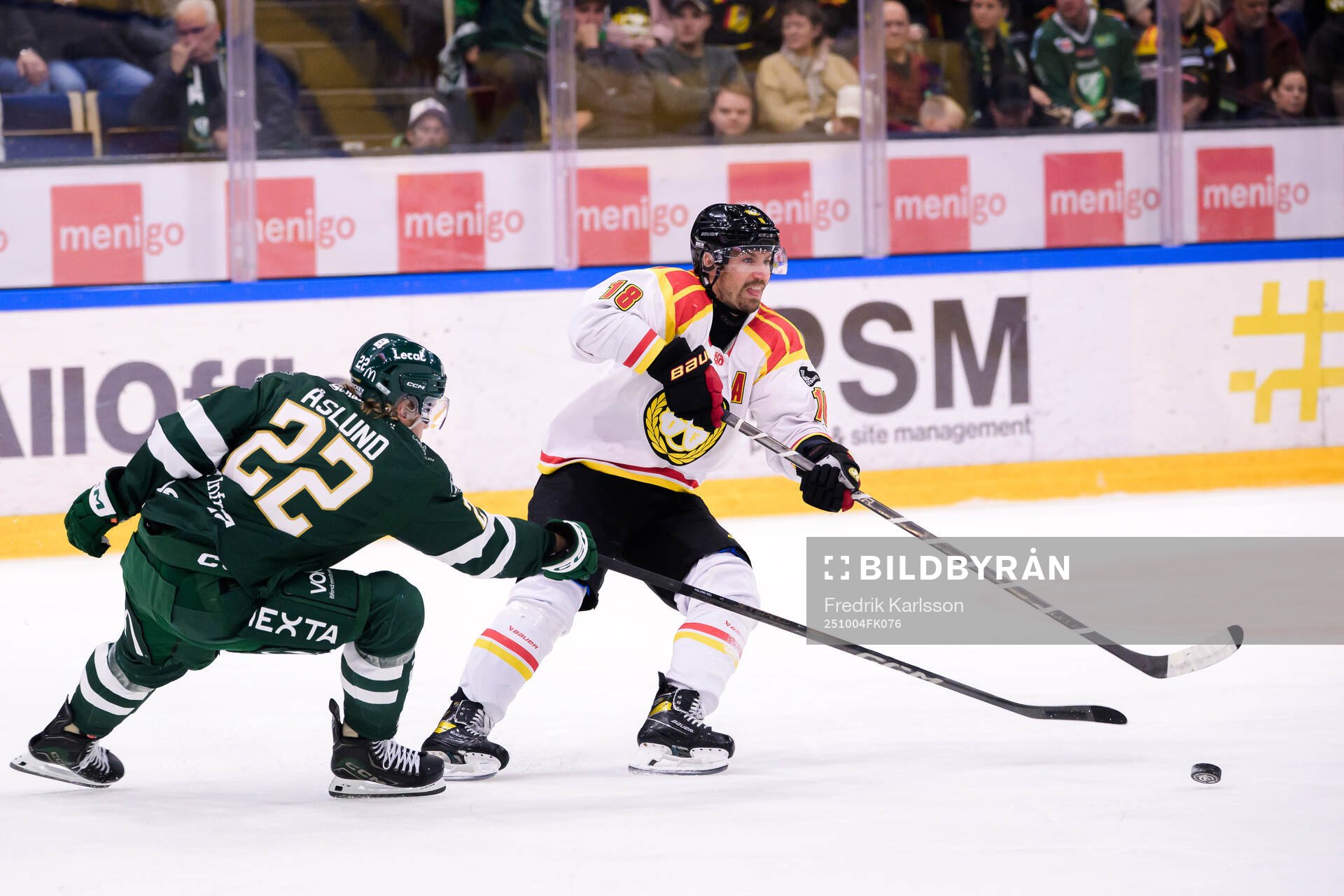 Färjestads Per Åslund och Brynäs Anton Rödin
