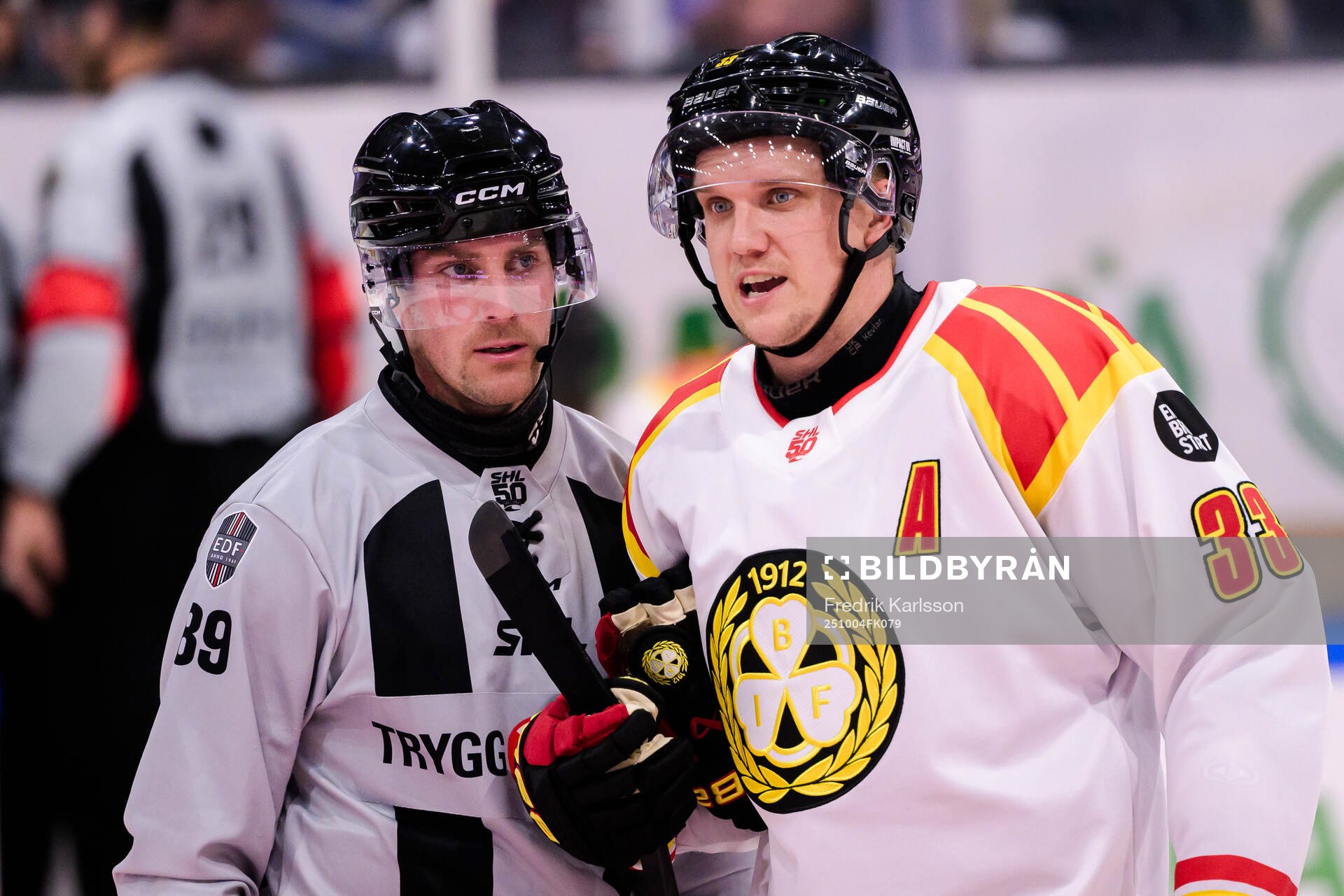 domare Mattias Enroth och Brynäs Jakob Silfverberg