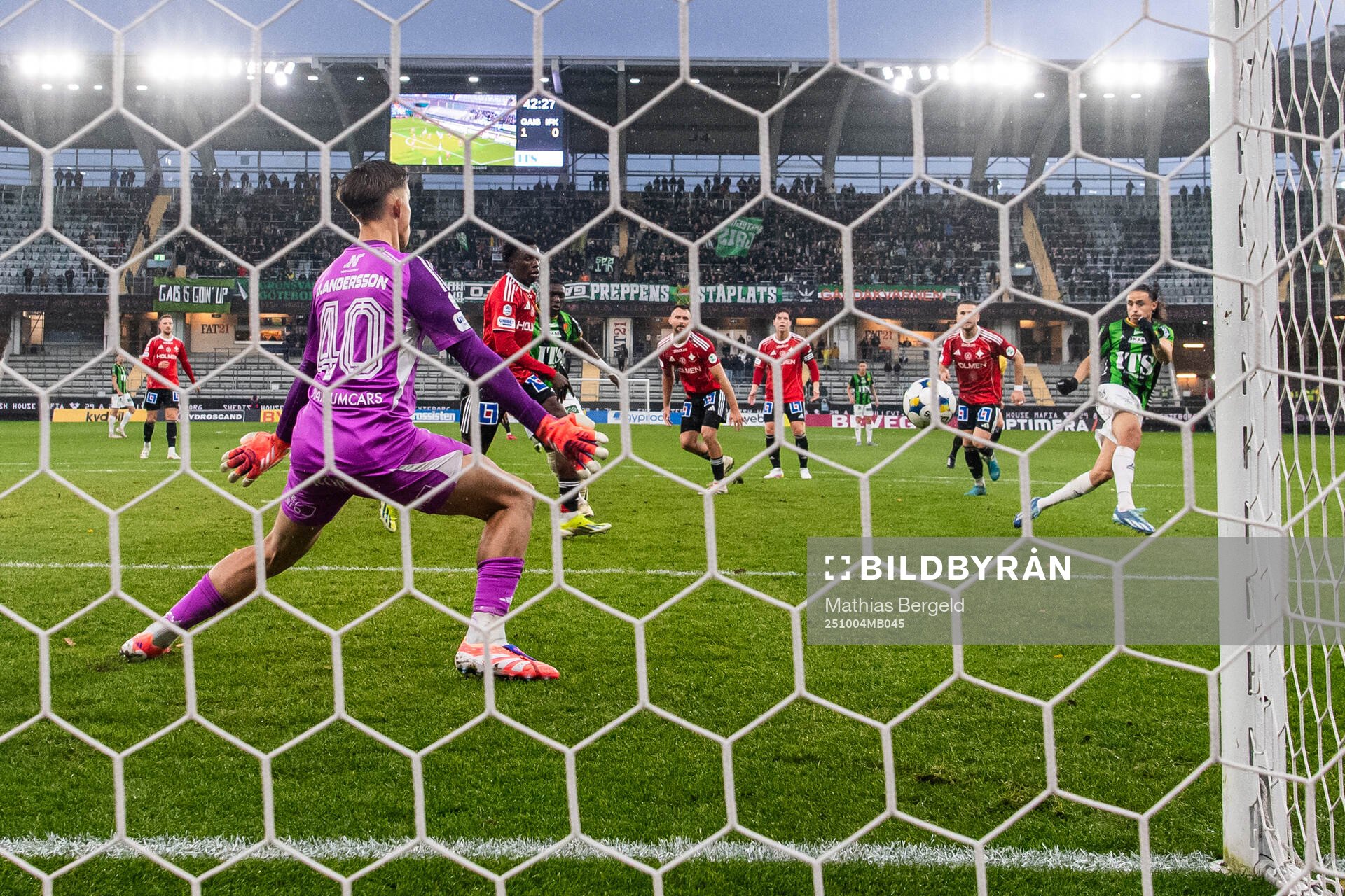 GAIS Amin Boudri gör 2-0 bakom IFK Norrköpings målvakt