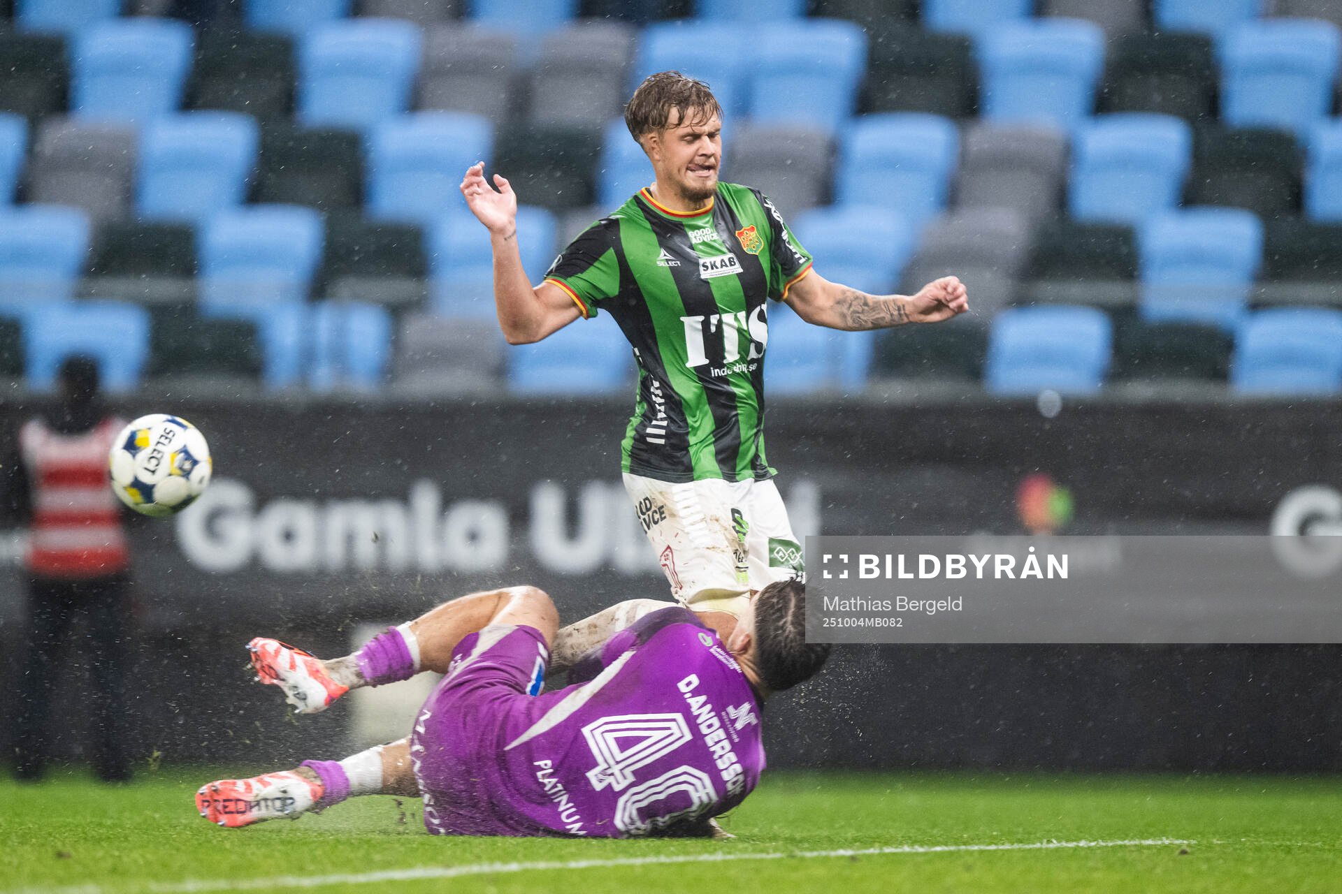 GAIS Kevin Holmén och IFK Norrköpings målvakt David