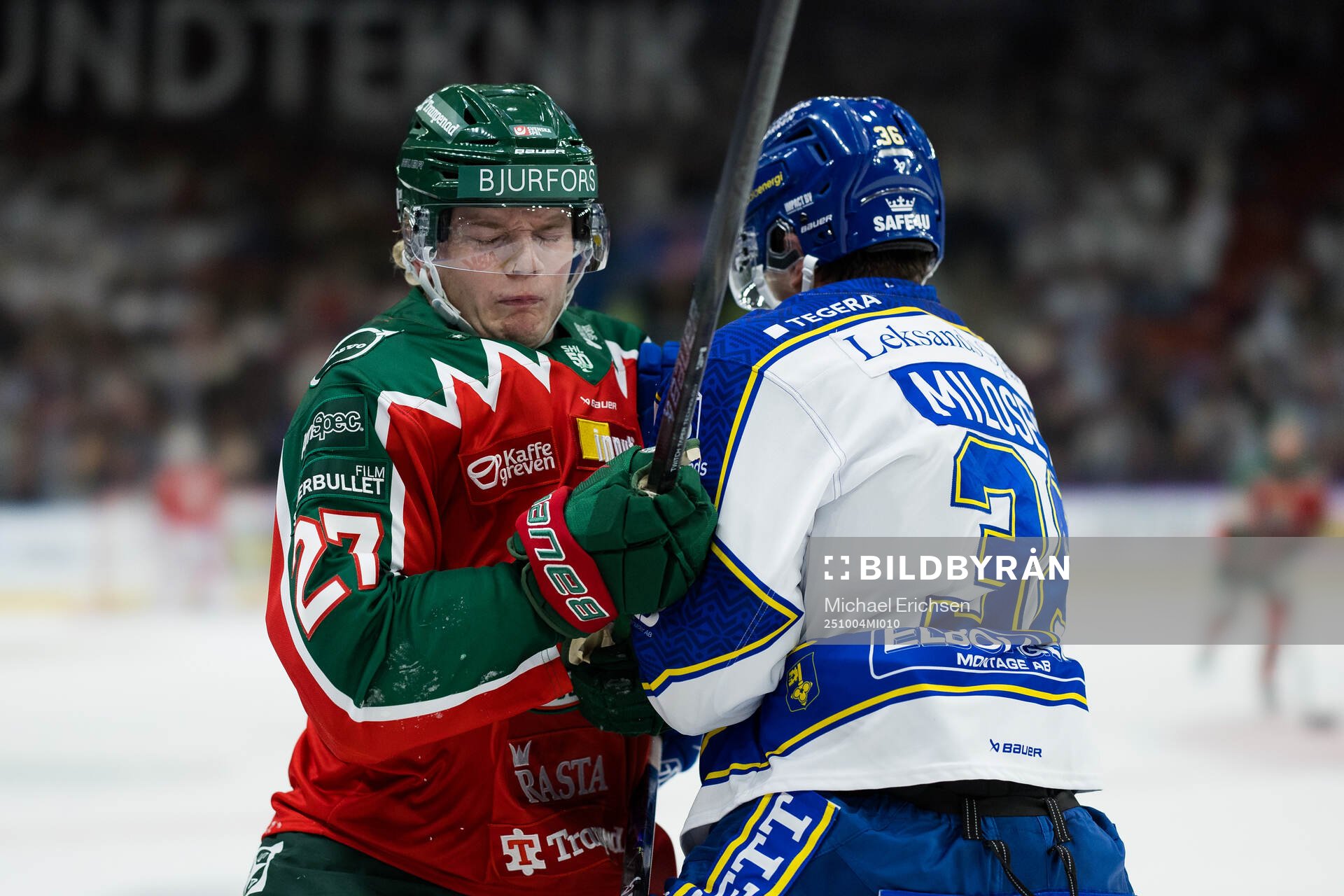 Frölundas Theodor Niederbach och Leksands Stefan Milosevic