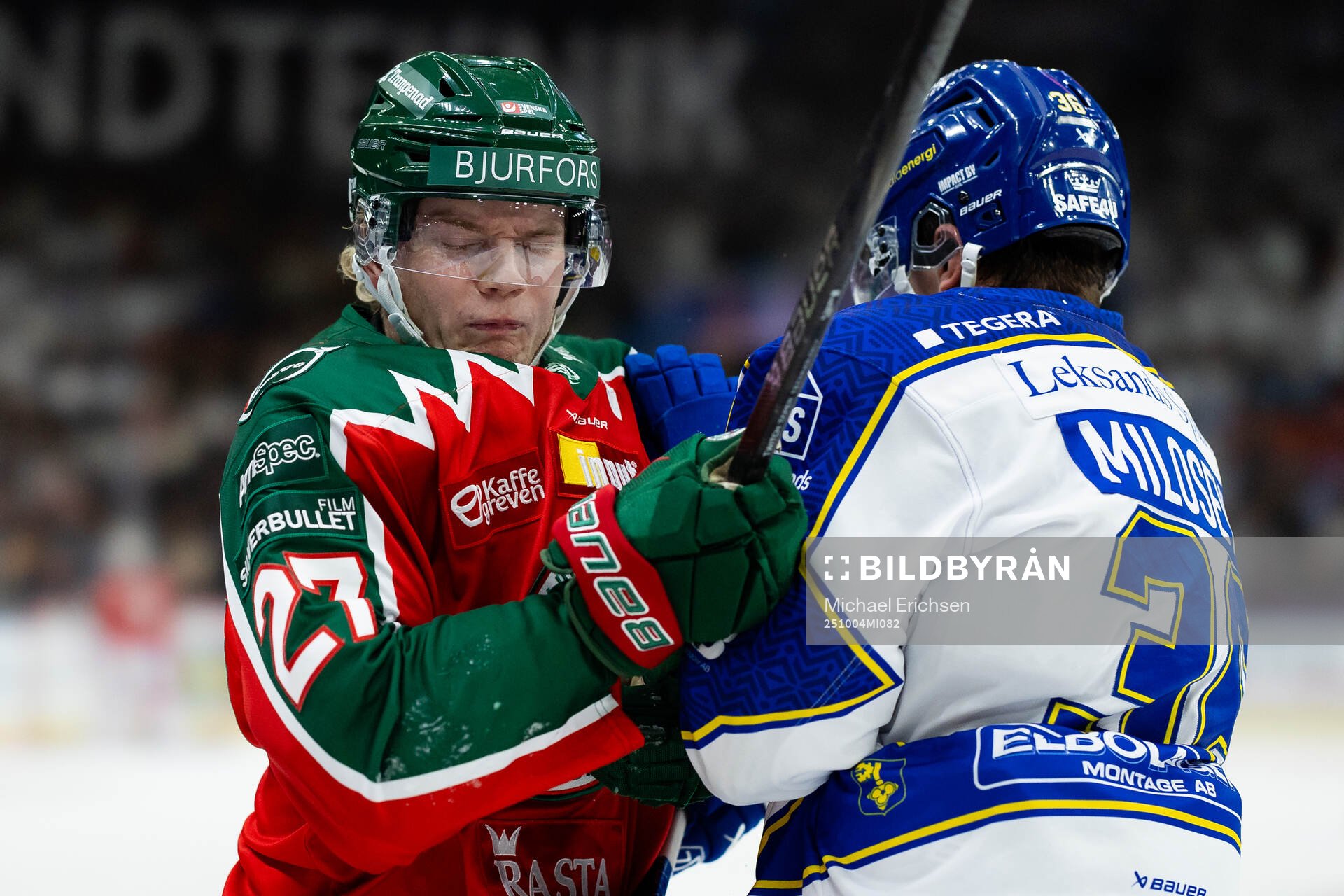 Frölundas Theodor Niederbach och Leksands Stefan Milosevic
