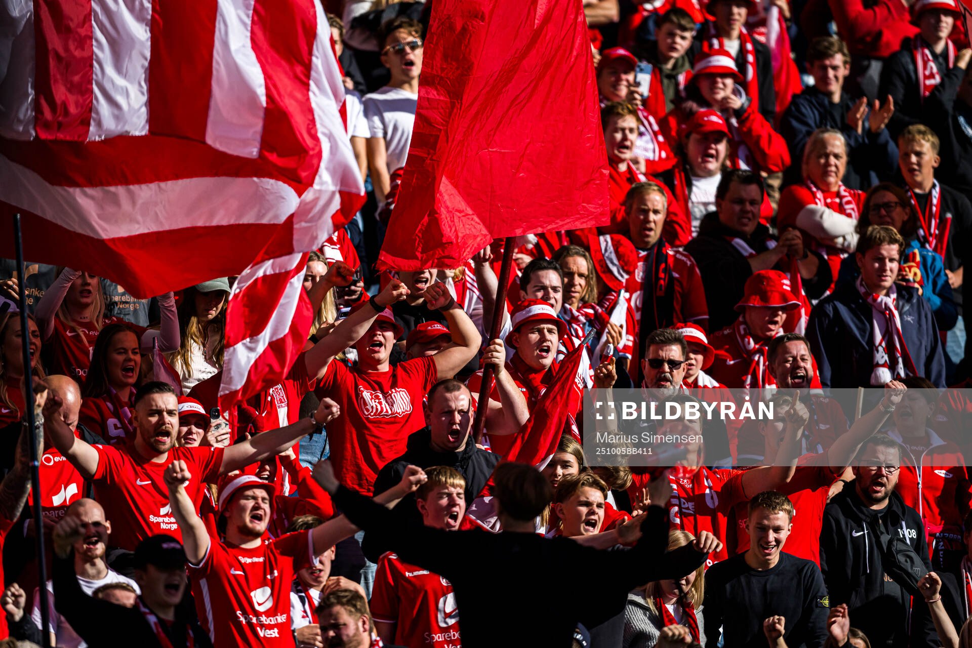 Spectators in the stands