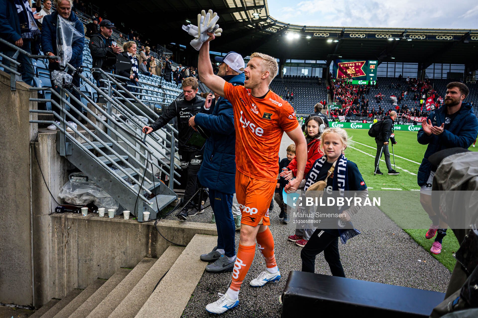 Goalkeeper Arild Østbø of Viking celebrates