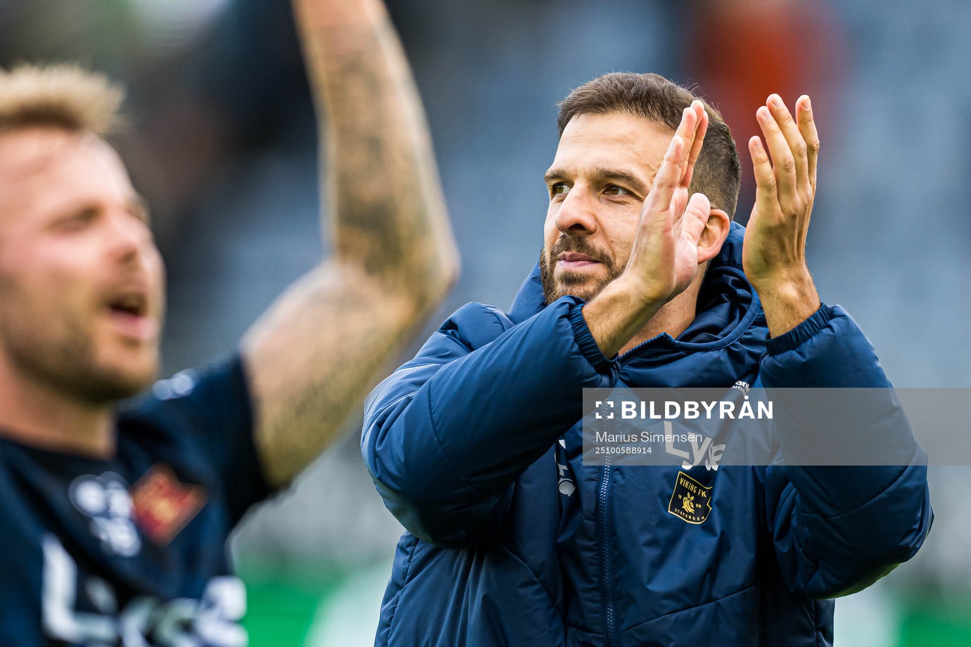 Zlatko Tripic of Viking celebrates
