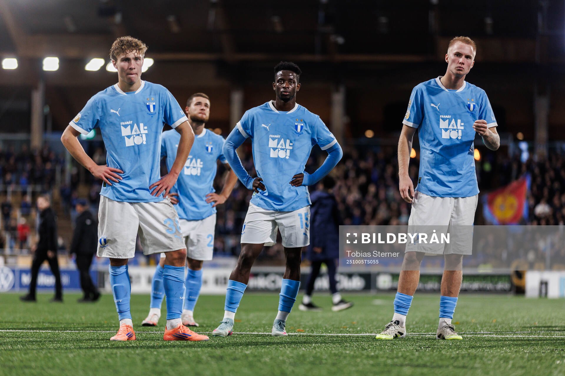 Malmö FFs Hugo Bolin, Gabriel Busanello och Salifou Soumah