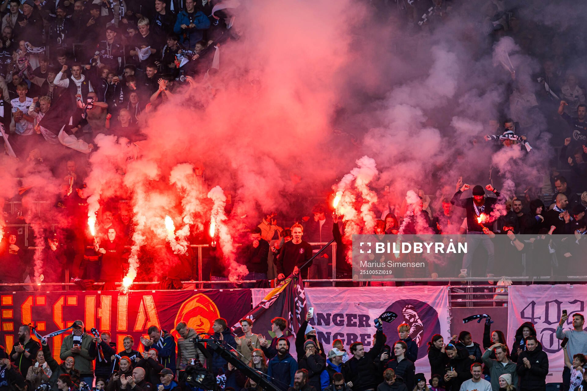 Spectators in the stands