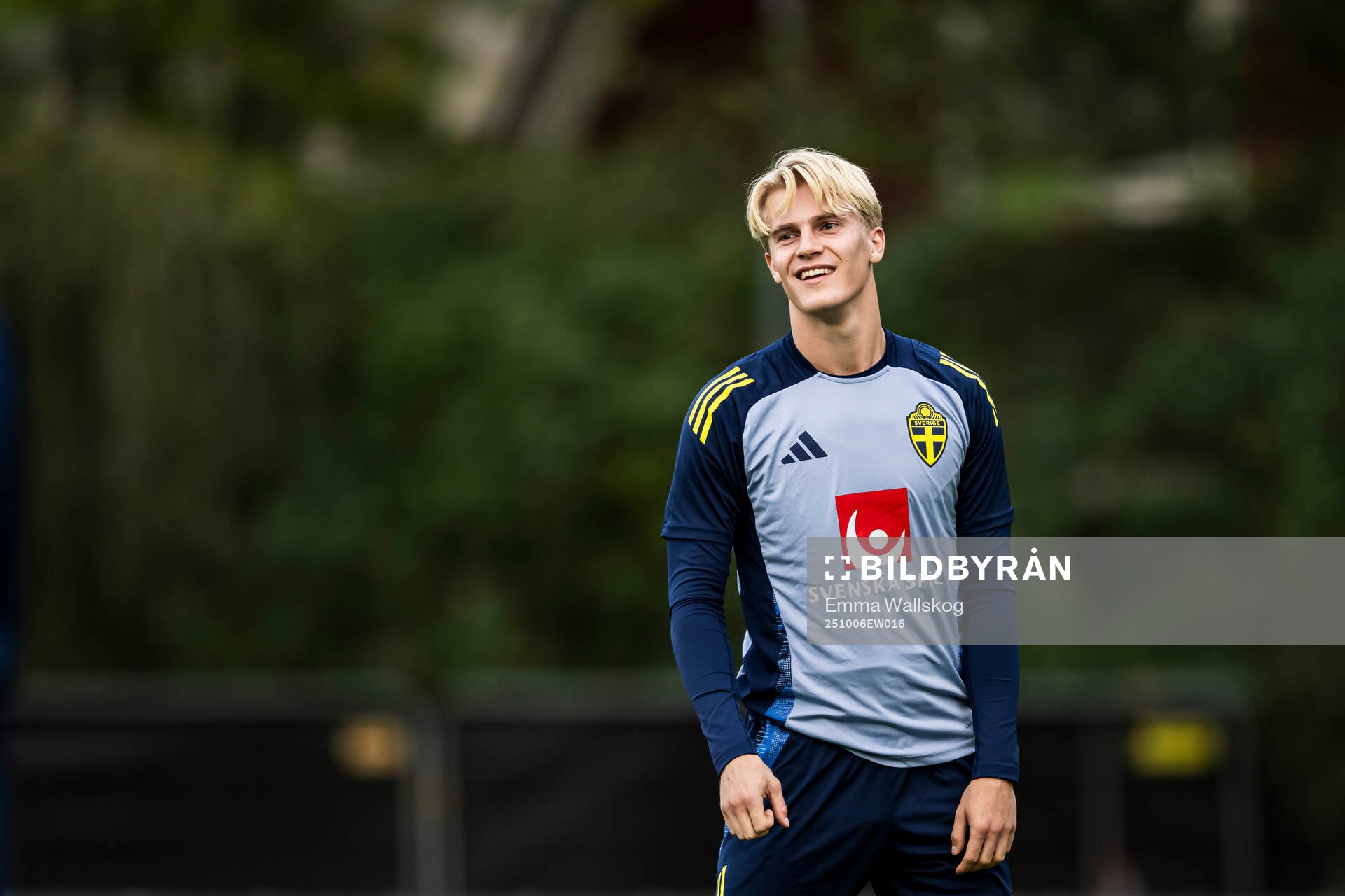 Lucas Bergvall of the Swedish national football team