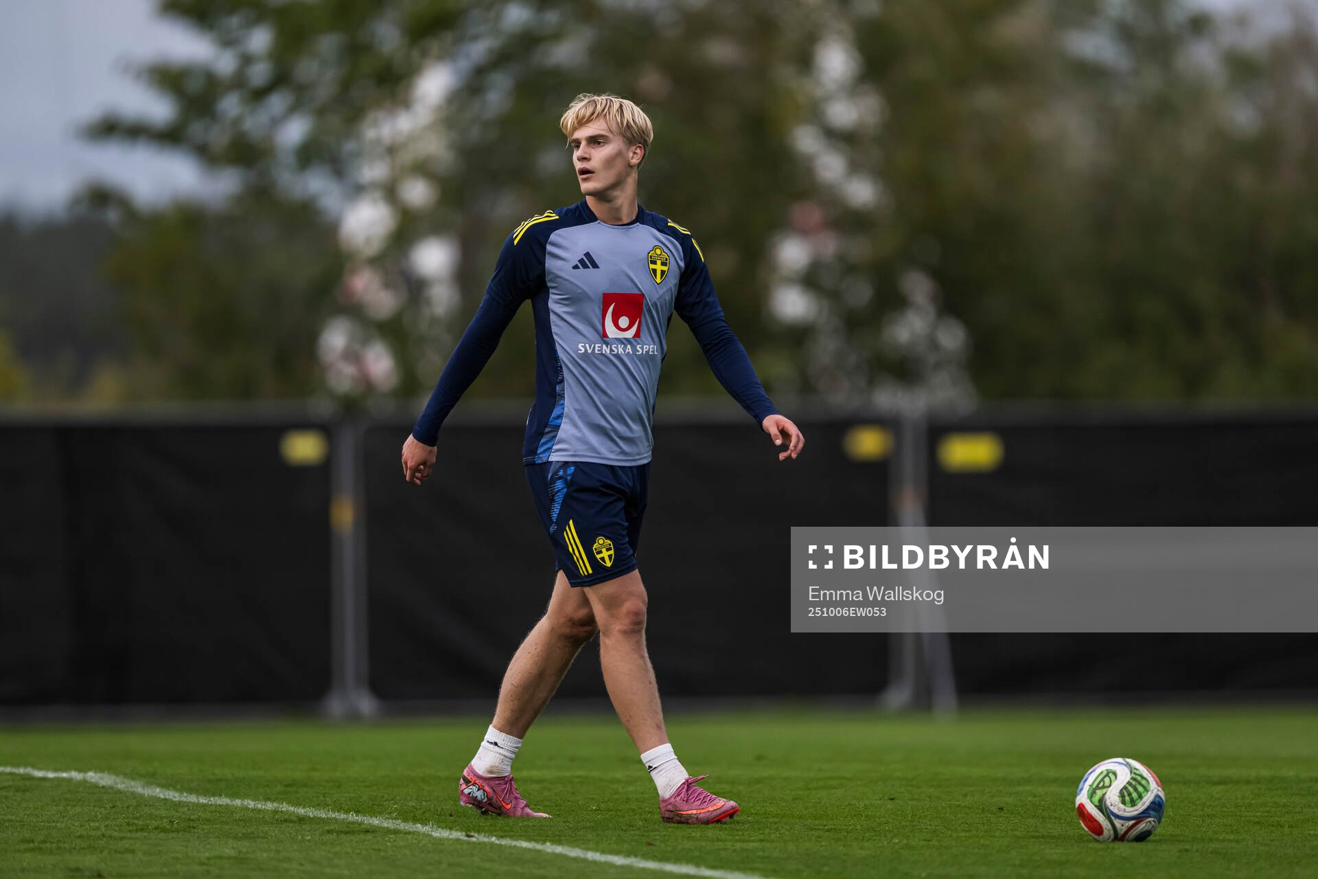 Lucas Bergvall of the Swedish national football team