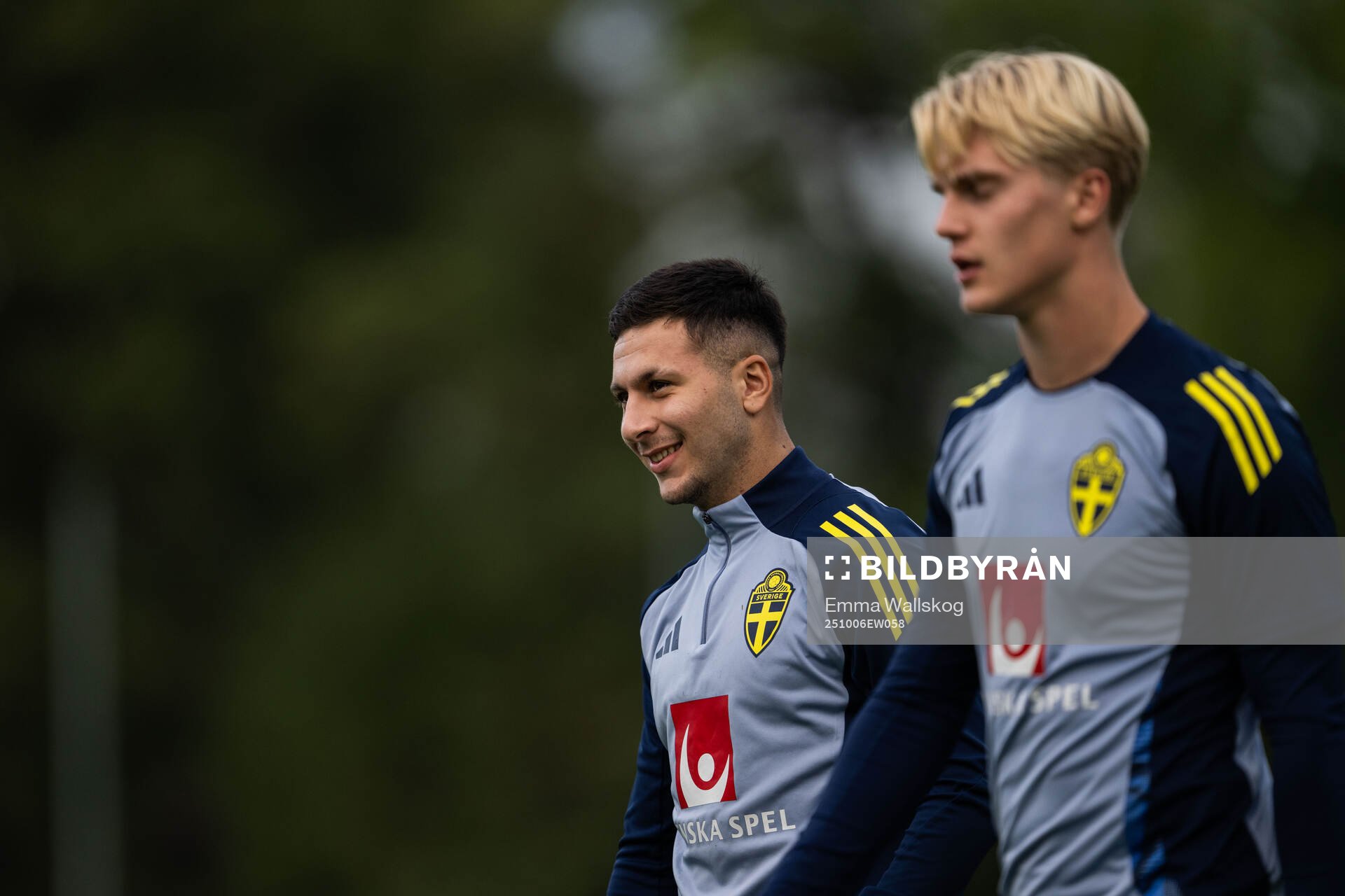Roony Bardghji and Lucas Bergvall of the Swedish national